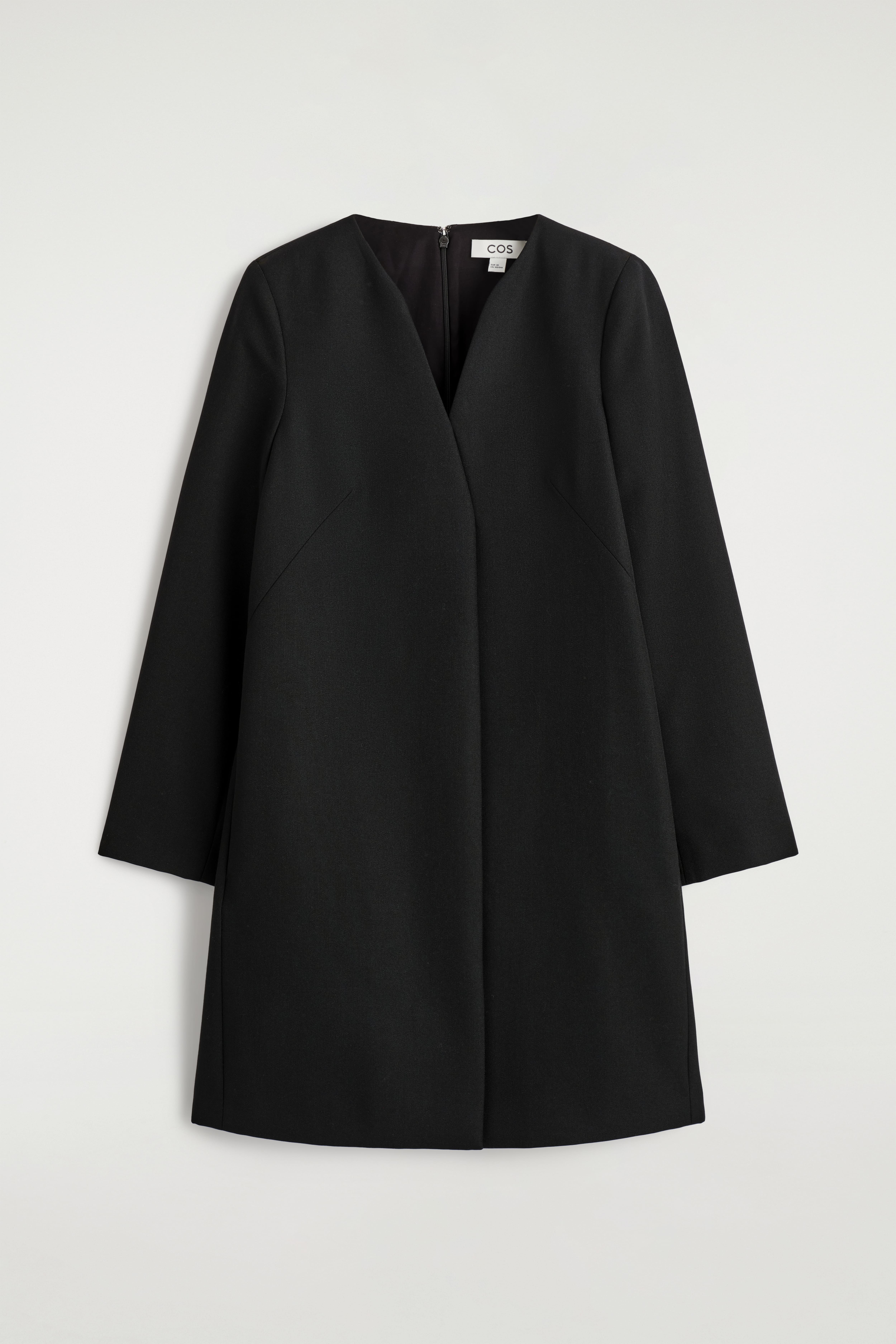 ELEGANTES MINIKLEID AUS WOLL-MIX - SCHWARZ