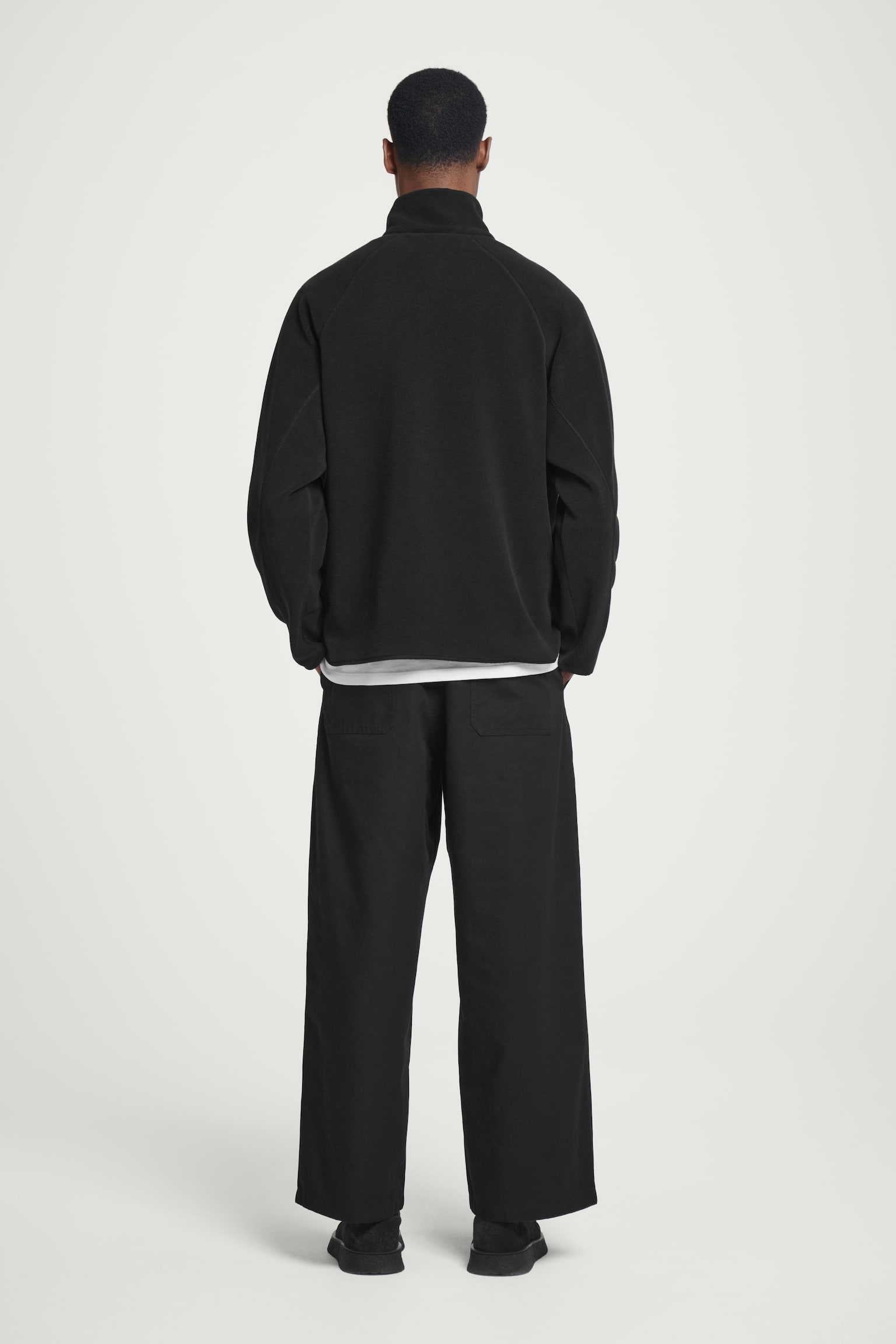 HALF-ZIP POLAR FLEECE JUMPER - BLACK - 6