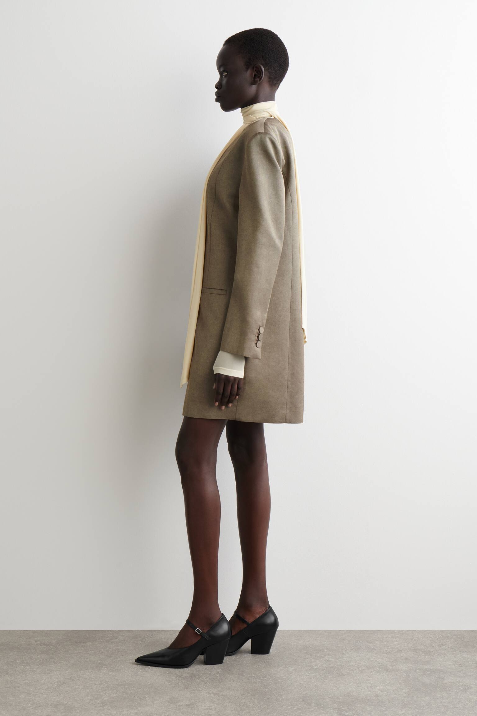 SMOKINGKLEID AUS WOLL-MIX IN METALLIC-OPTIK - BRONZE - 4