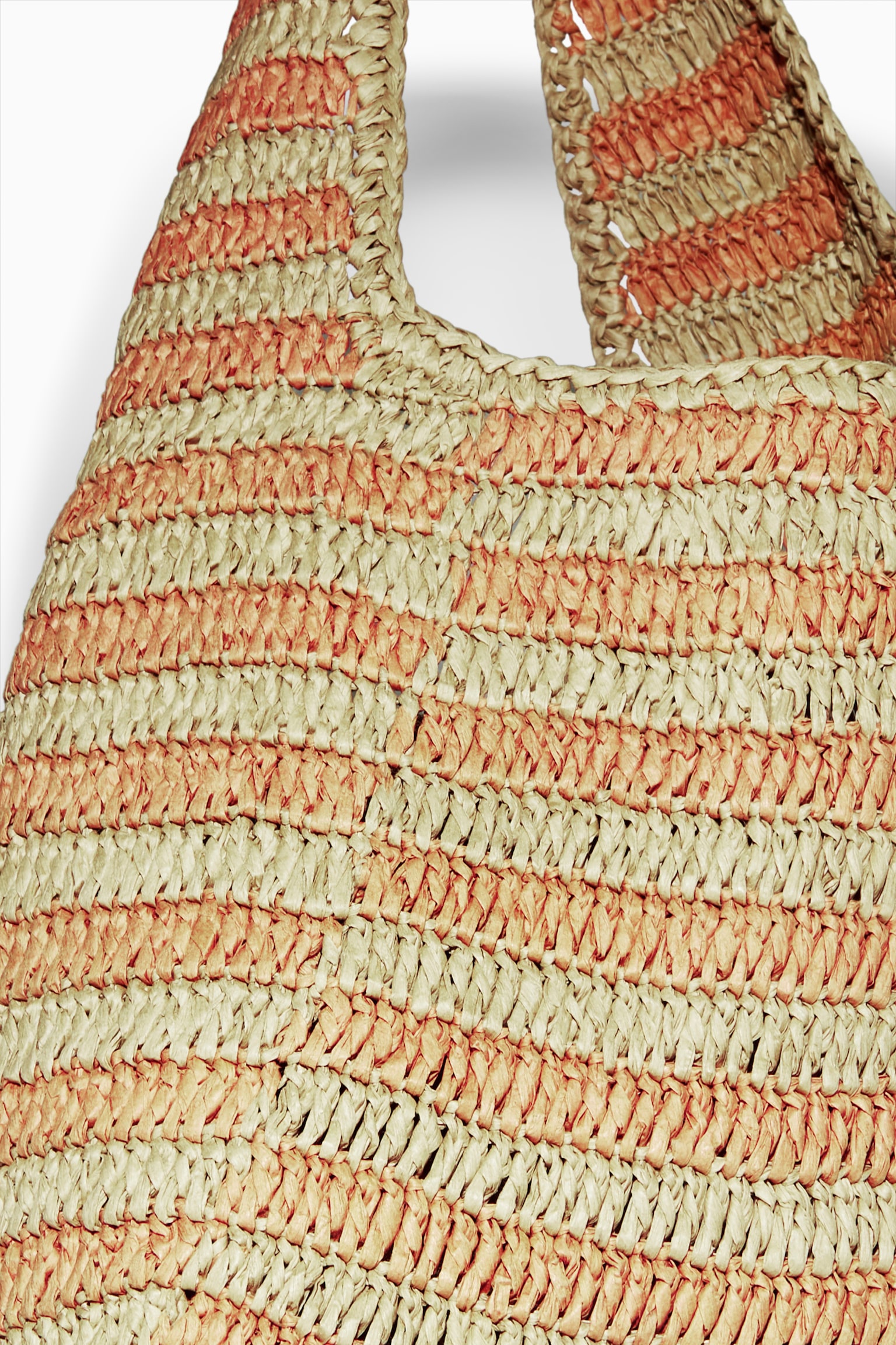 MINI SHOULDER BAG - RAFFIA - BEIGE / ORANGE / STRIPED - 3