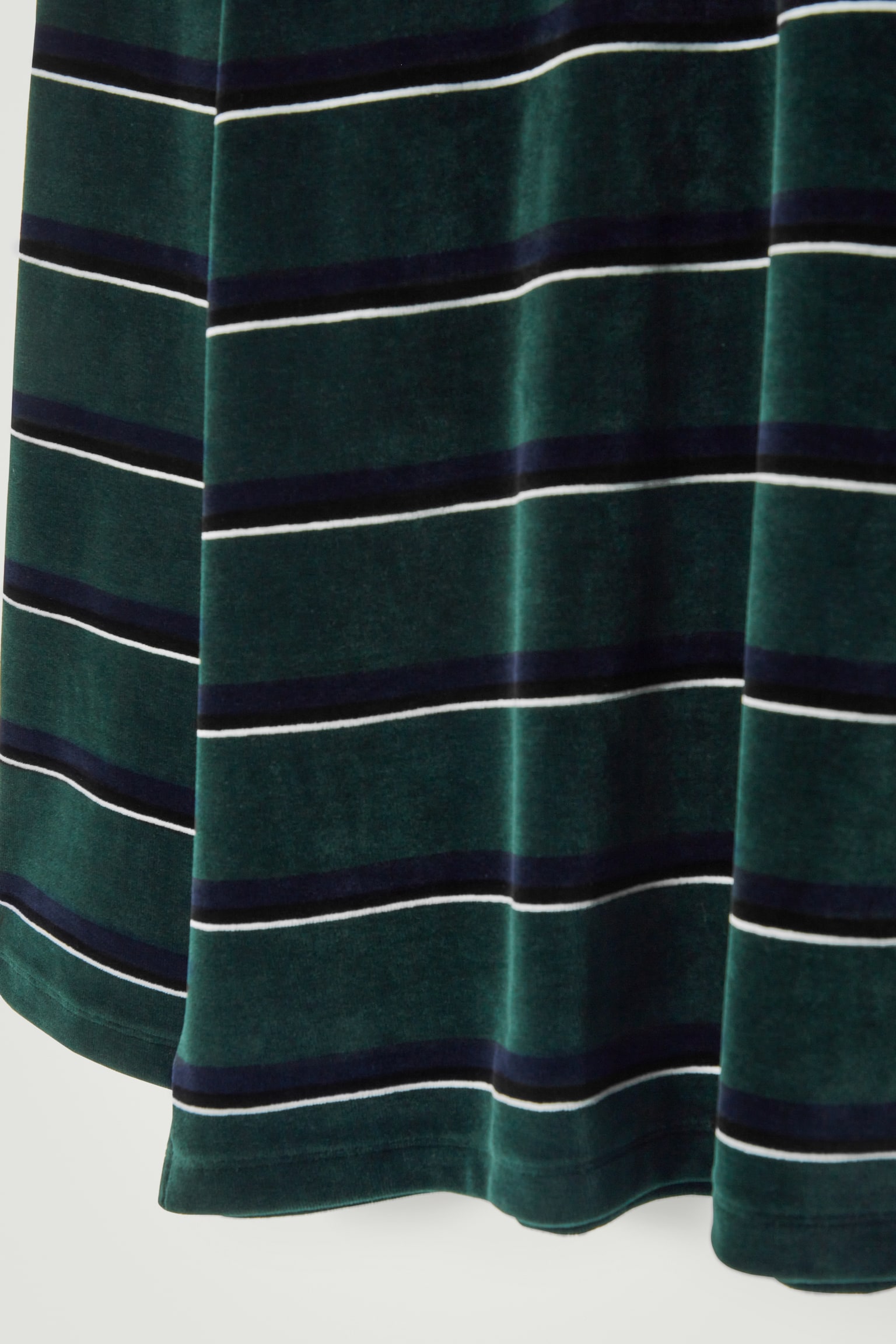 STRIPED VELVET LONG-SLEEVED POLO SHIRT - EMERALD / STRIPED - 8