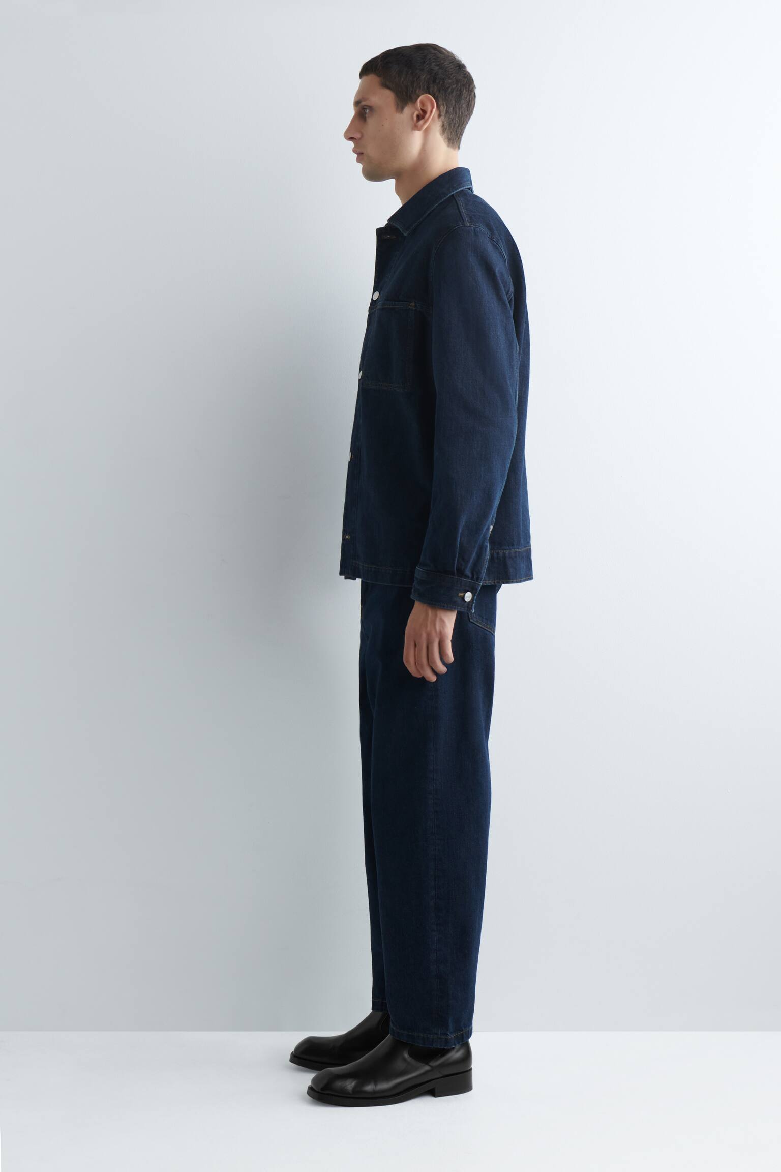 HEMDJACKE AUS DENIM - Dunkelblau - 5