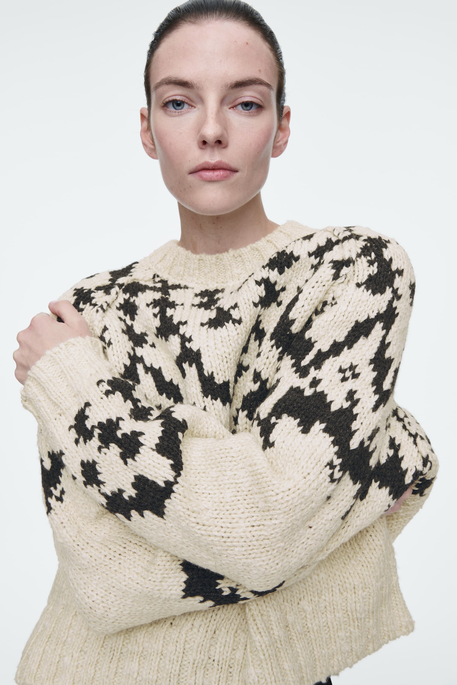 FAIR-ISLE WOOL JUMPER - IVORY / BLACK - 5