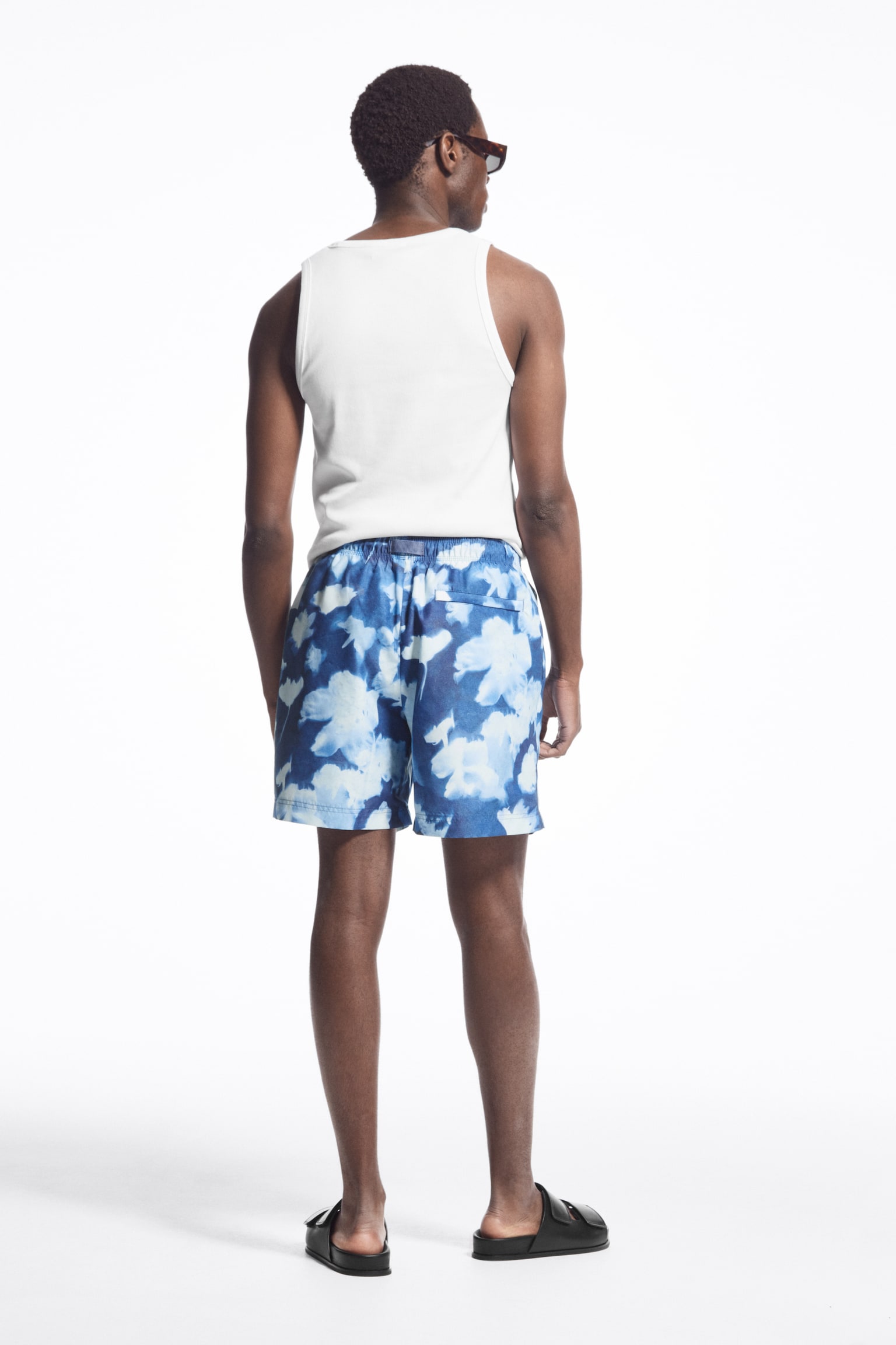 PRINTED DRAWSTRING SWIM SHORTS - BLUE / FLORAL/GREY / ANIMAL PRINT - 5