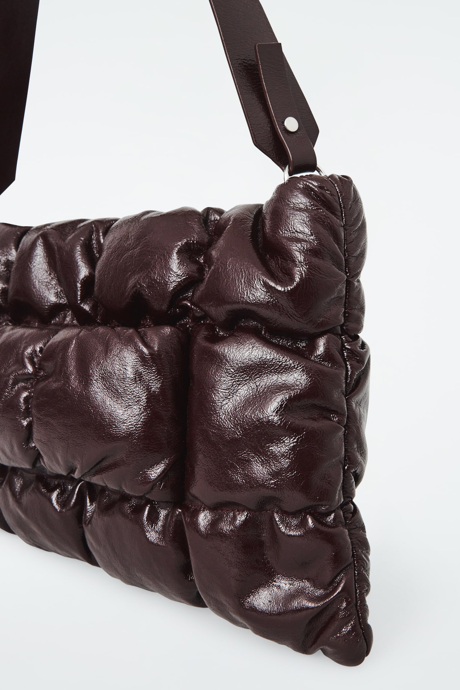 PILLOW QUILTED CLUTCH - LEATHER - BURGUNDY - 4