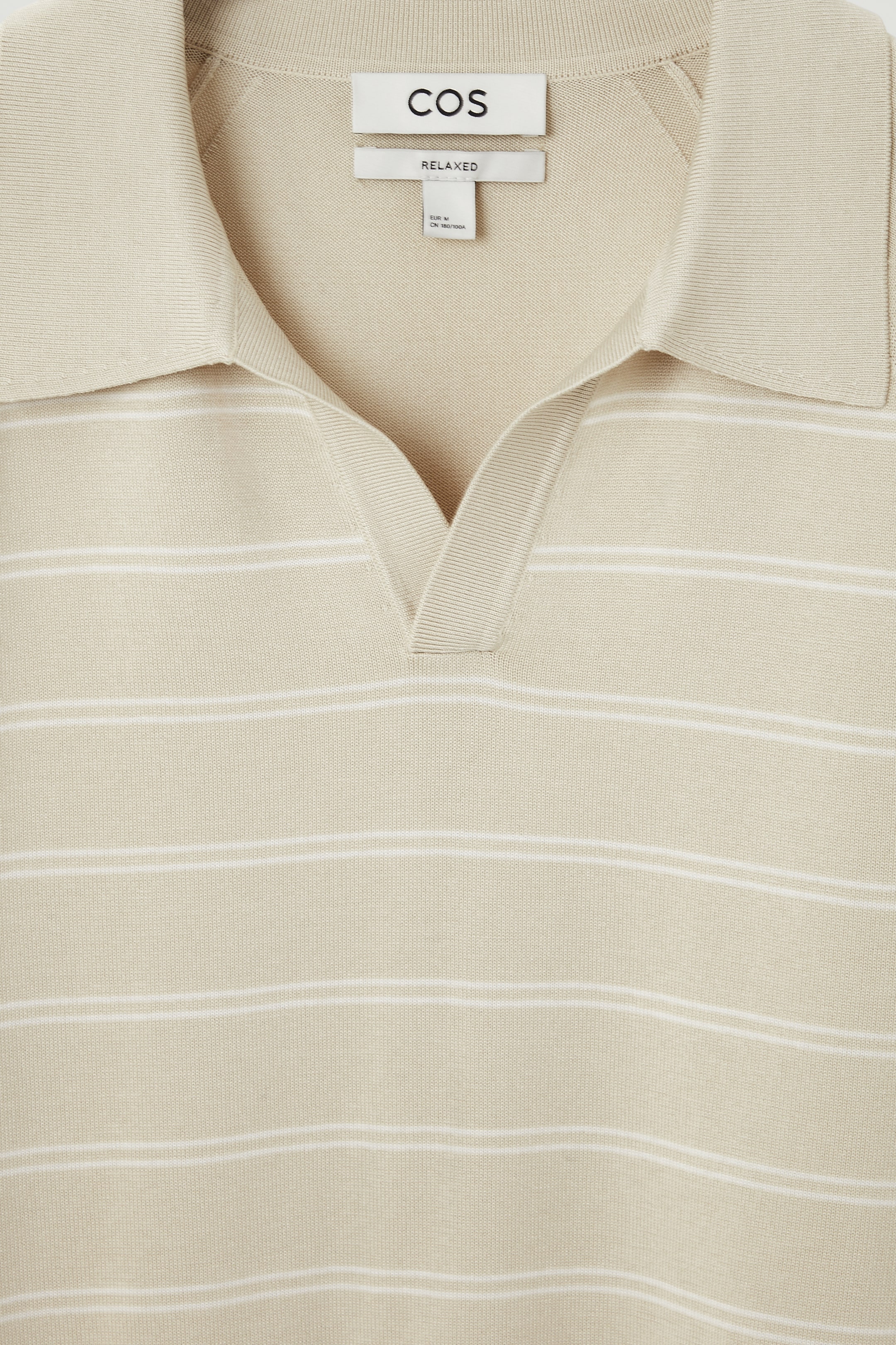M _ (BEIGE) Coastal Stripe Knit Polo (6128001) main image 0