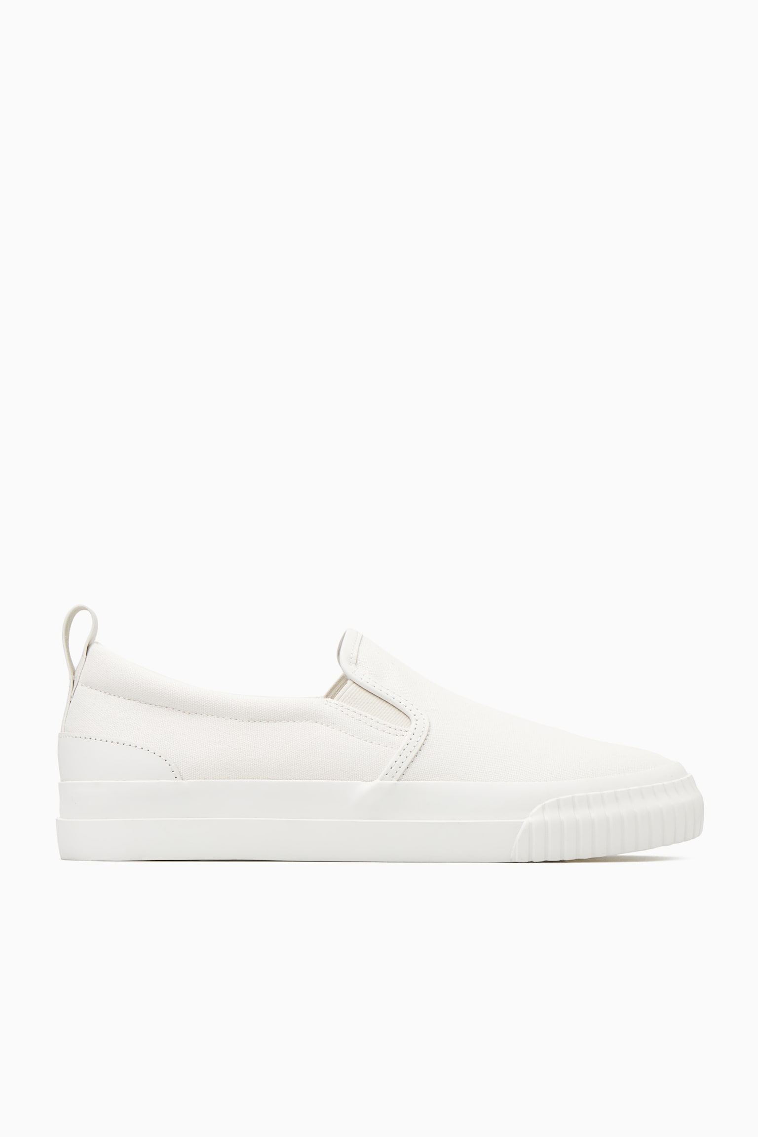 CANVAS SLIP-ON TRAINERS - CREAM - 1