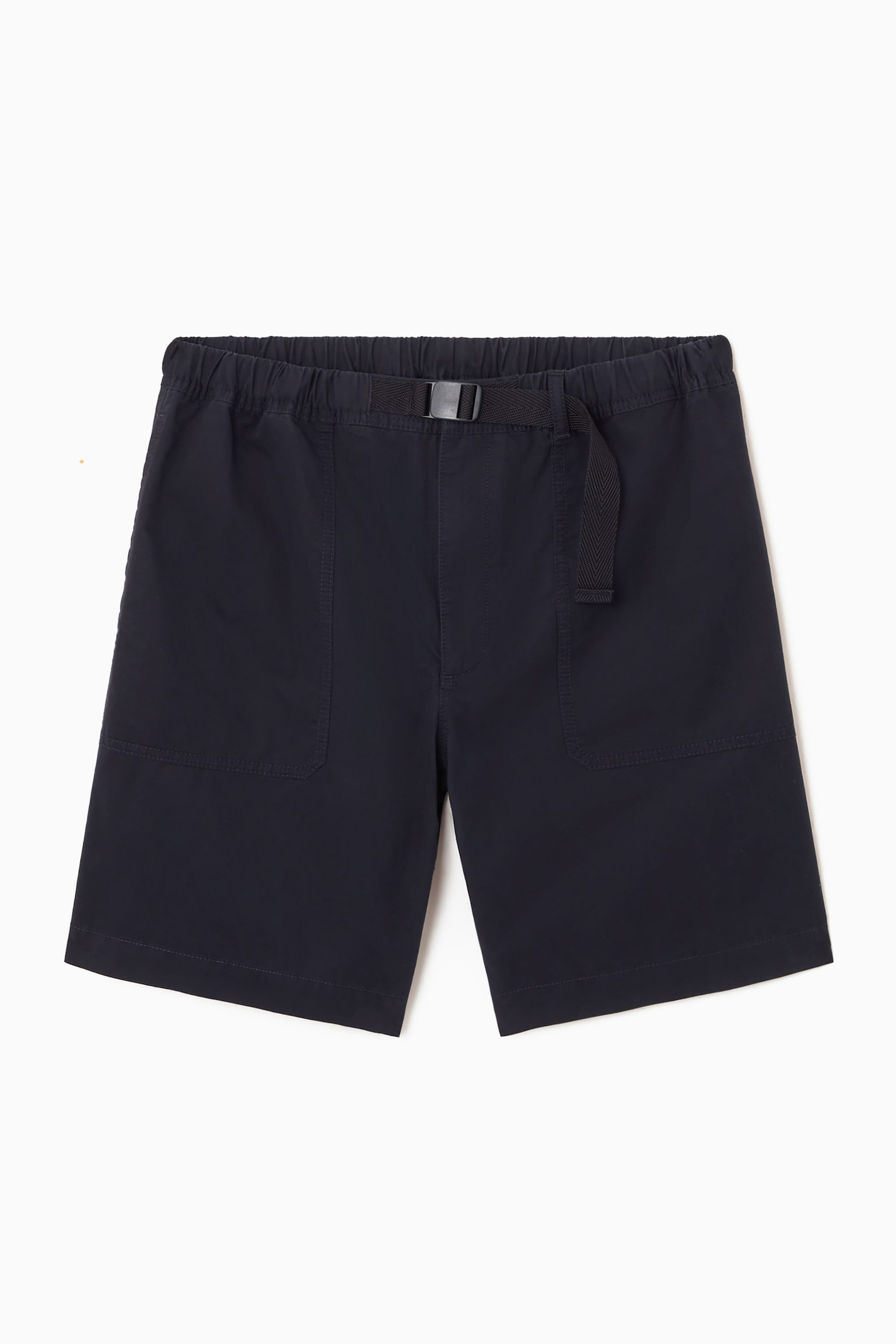 BUCKLED UTILITY SHORTS - NAVY BLUE/KHAKI BROWN - 2