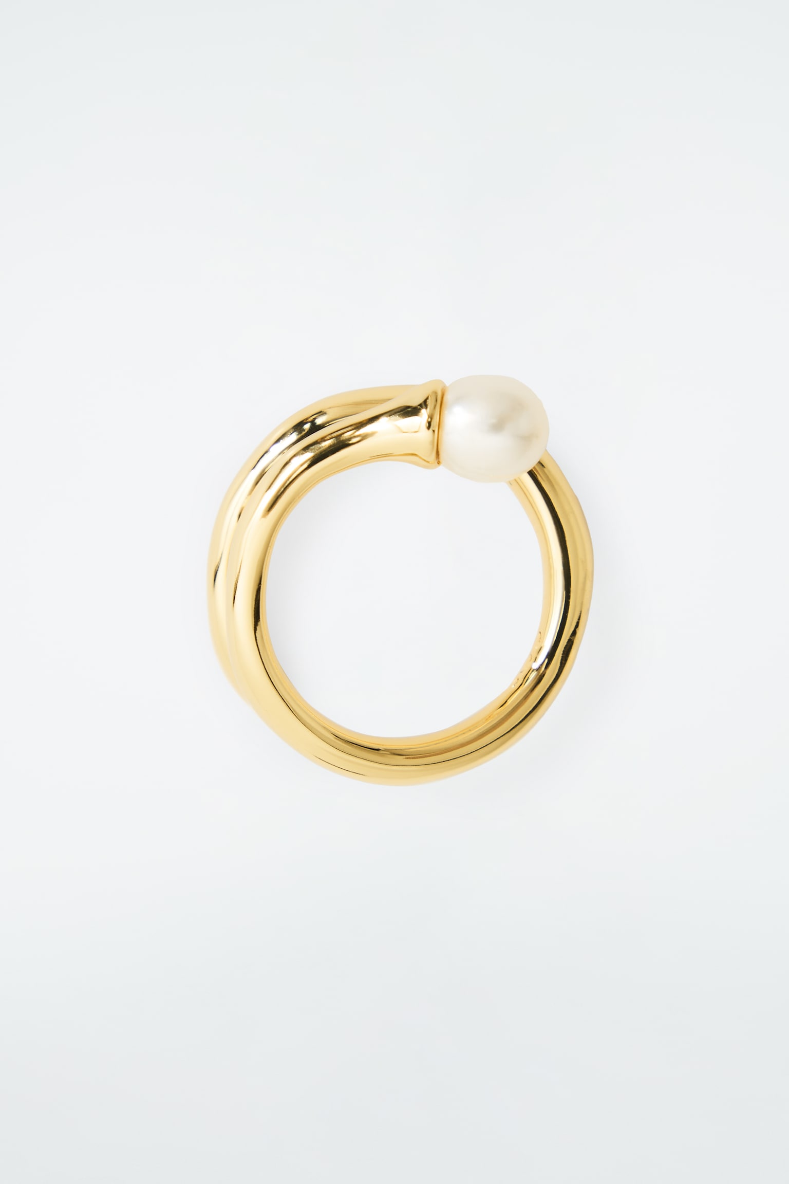 FRESHWATER PEARL COIL RING - GOLD - 3