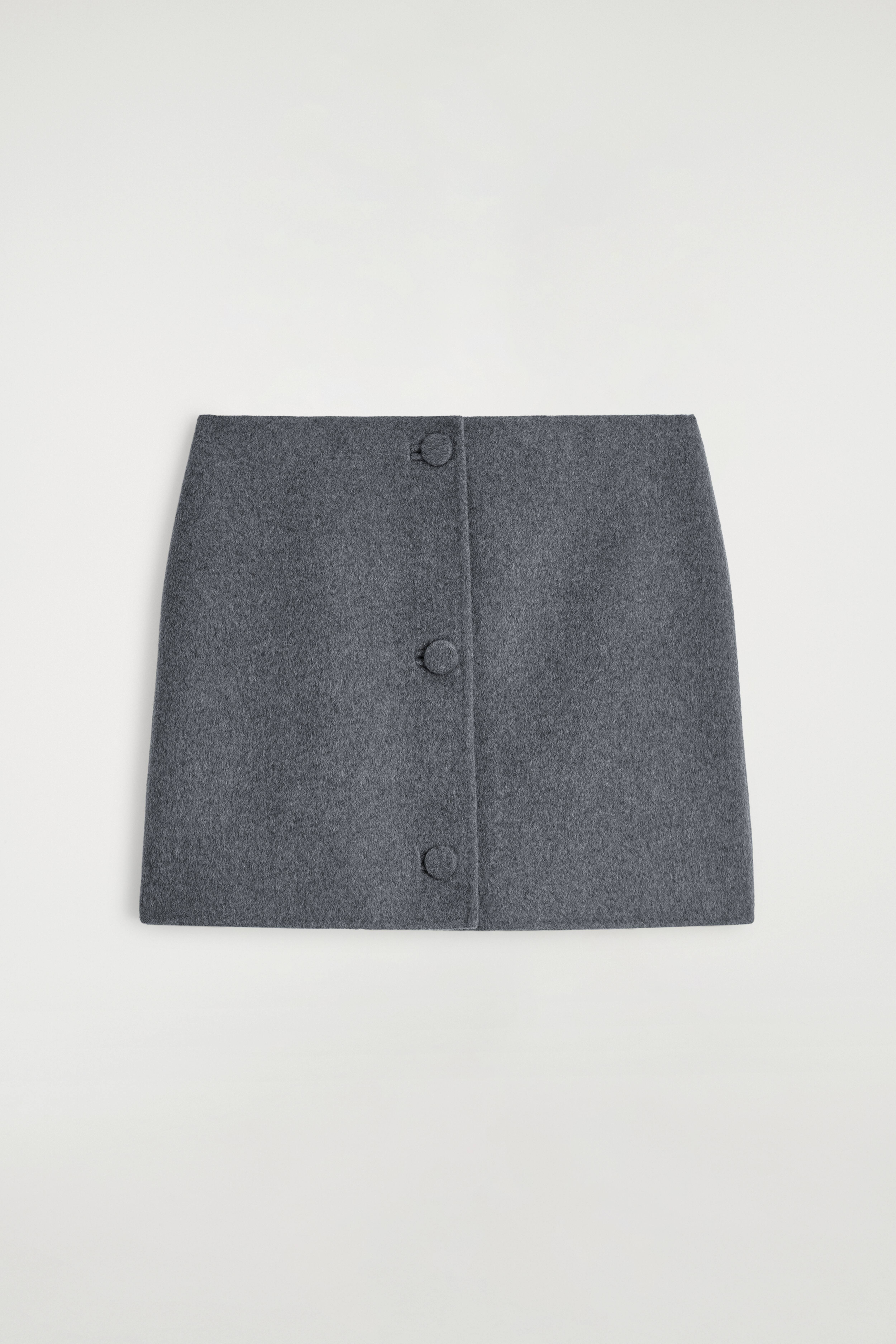 Geknoopte dubbelzijdige wollen mini-rok - GRIJS