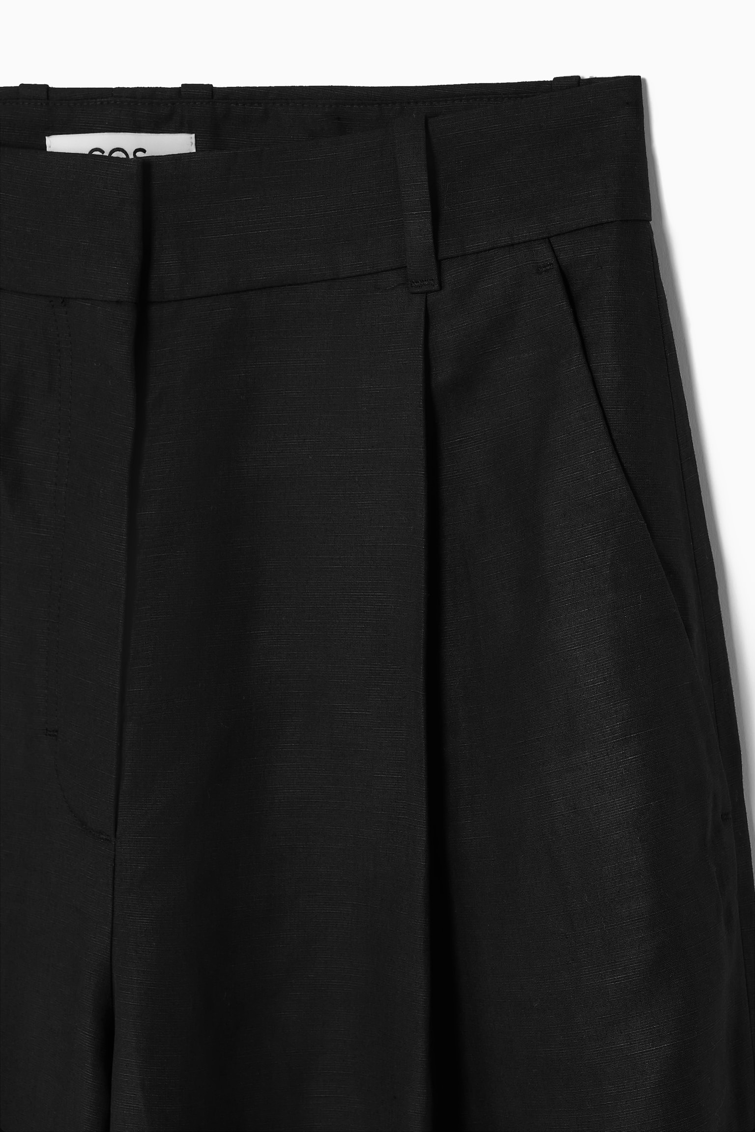 RELAXED LINEN-BLEND WIDE-LEG TROUSERS - BLACK/BROWN/DARK KHAKI - 7