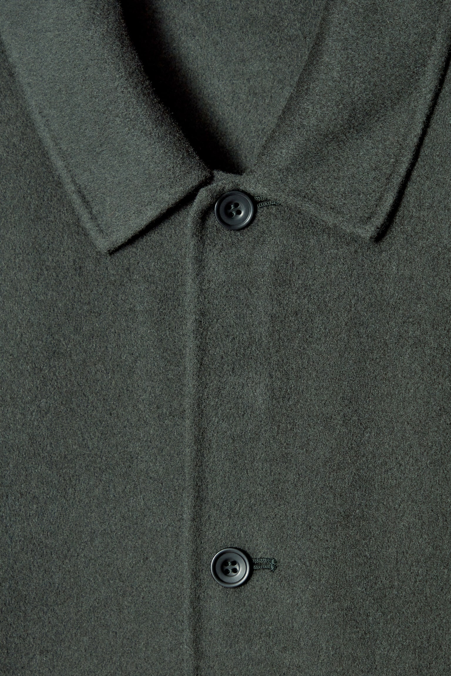 DOUBLE-FACED WOOL OVERSHIRT - DARK GREEN/BLACK - 4