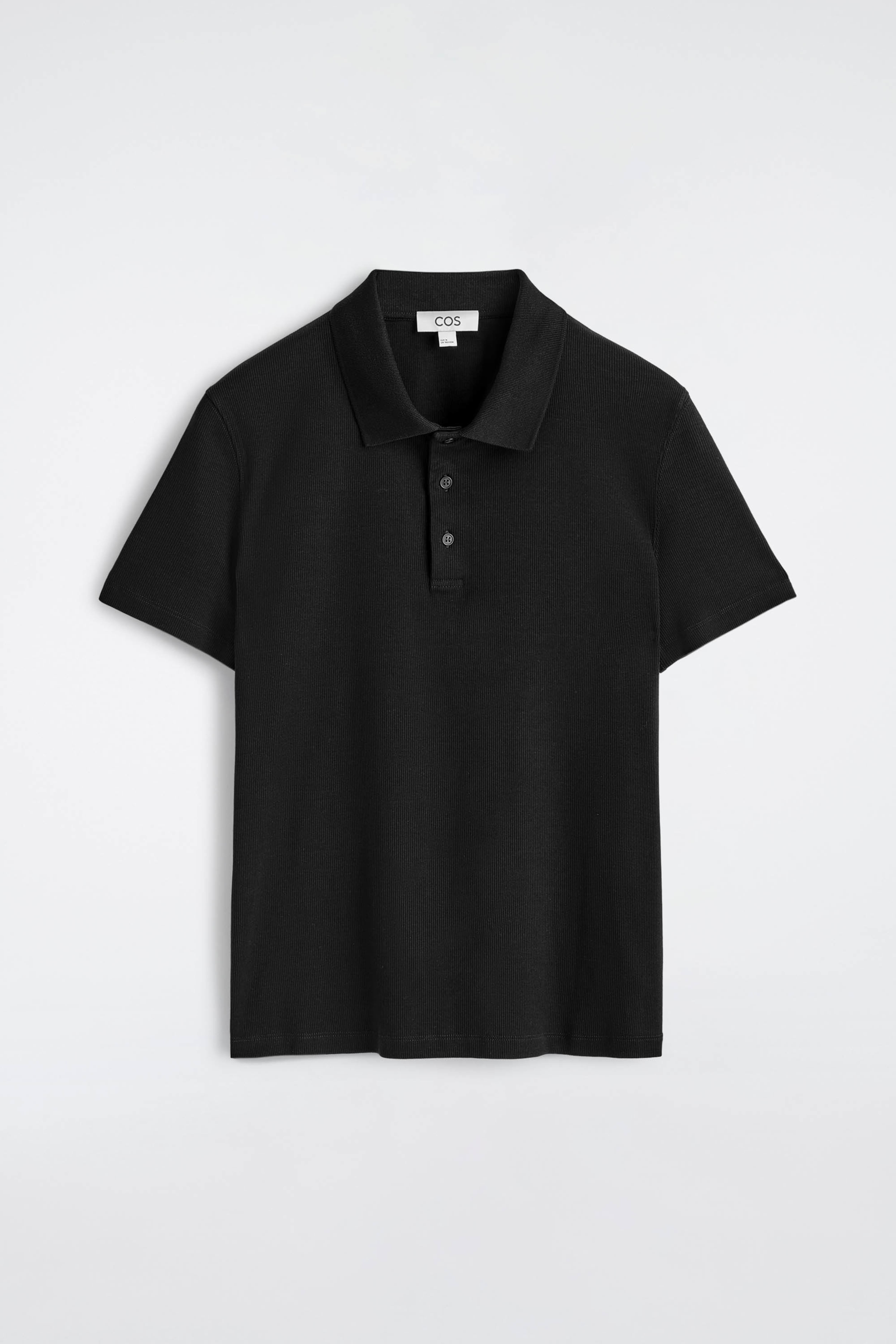 POLO SLIM IN COTONE A COSTE - NERO/ANTRACITE MÉLANGE/BIANCO