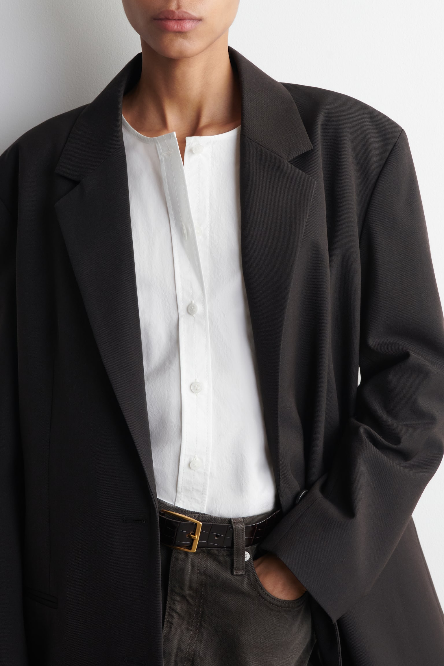 BLUSE AUS PIMA-BAUMWOLLE MIT FALTEN - WEISS/BERRY - 4