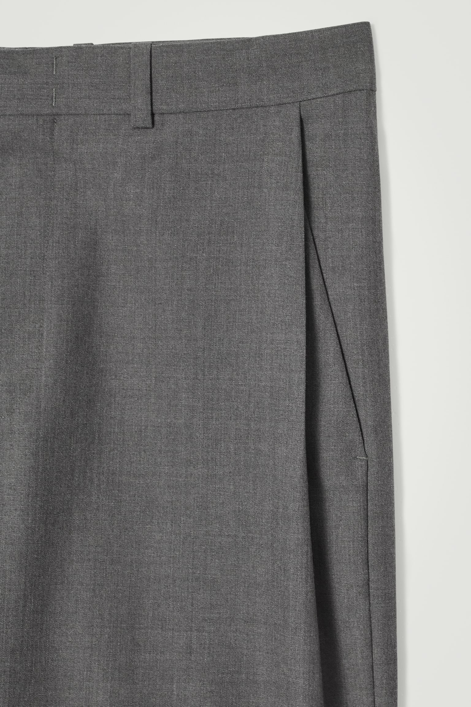 TAPERED WOOL-HOPSACK TROUSERS - GREY/BLACK - 3