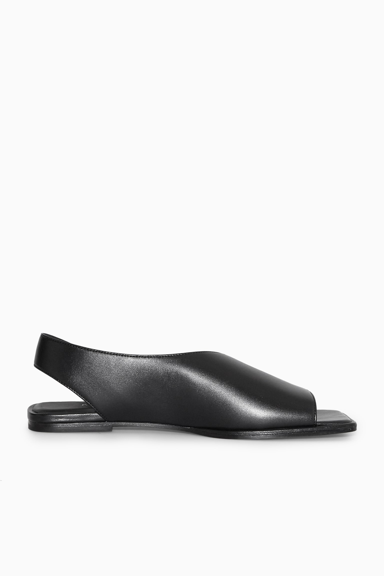 LEATHER SLINGBACK SANDALS - BLACK - 2