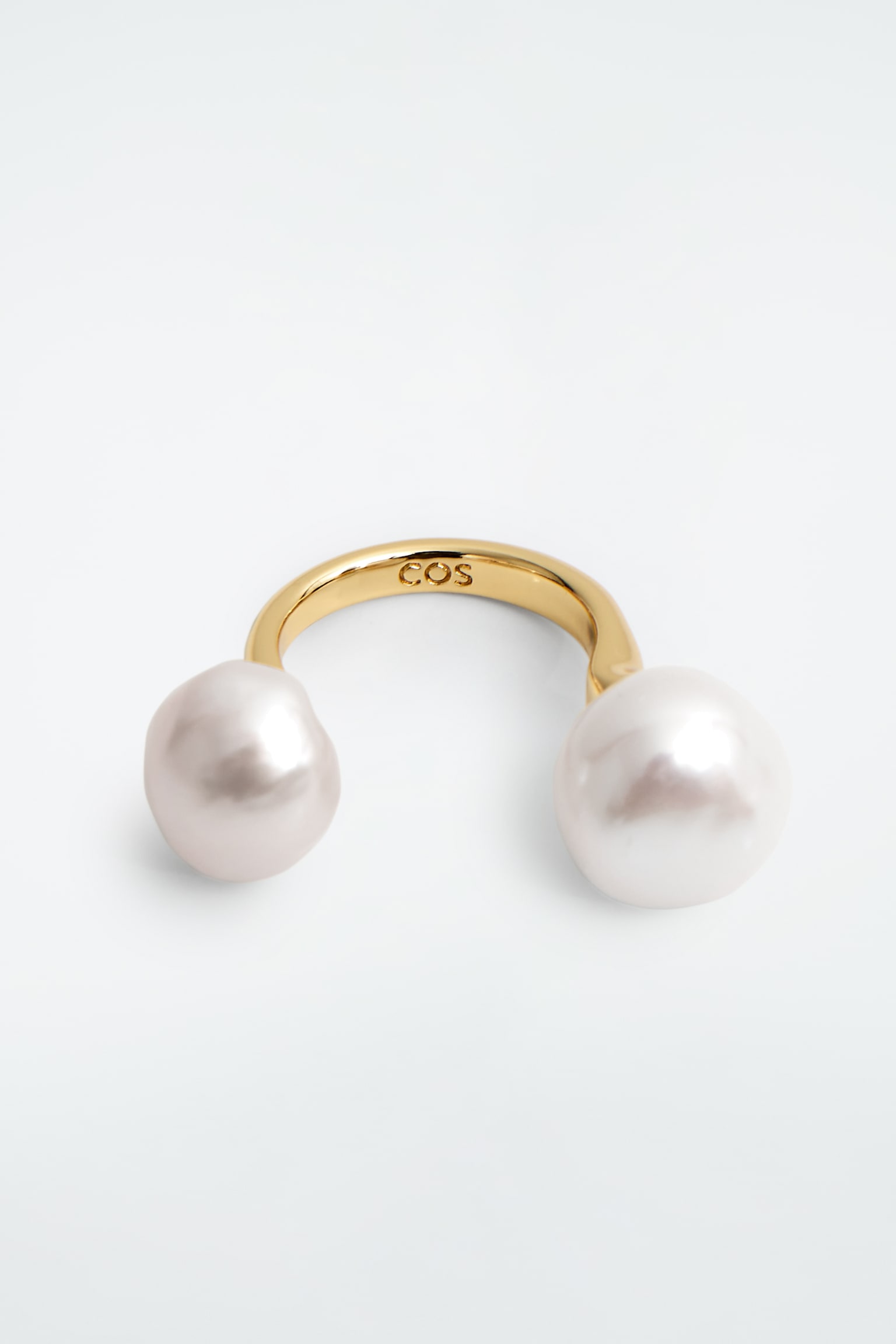 FLOATING FRESHWATER PEARL RING - GOLD - 2