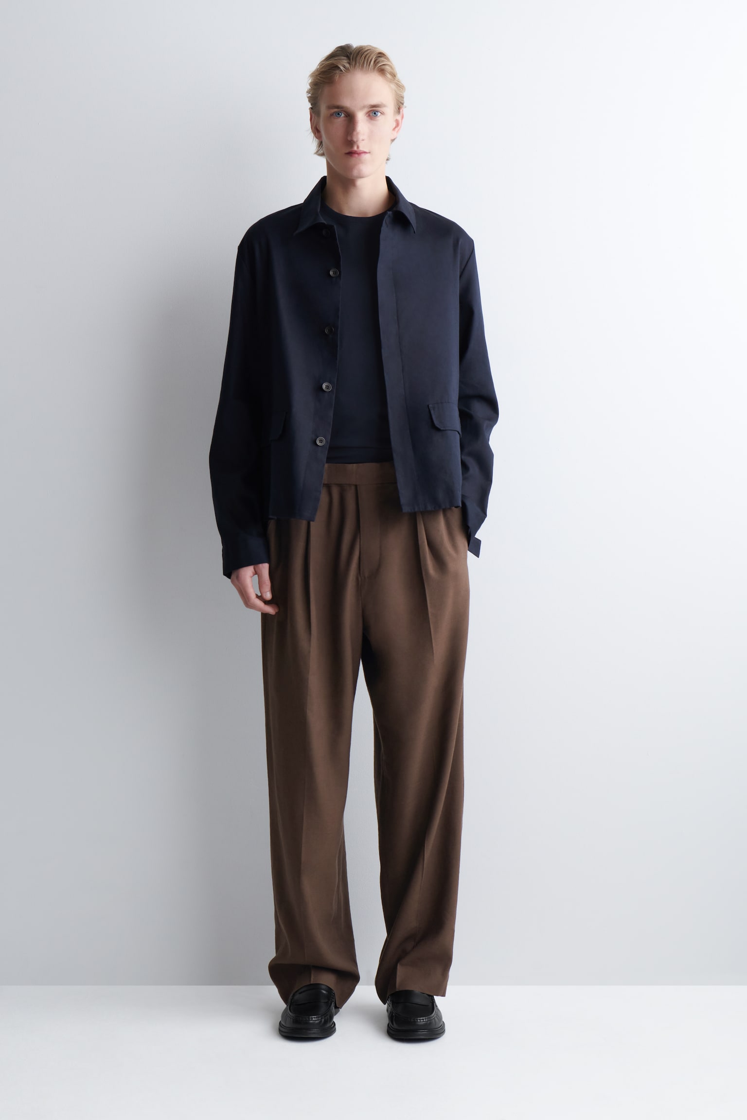 LOCKERE HEMDJACKE AUS BAUMWOLL-LEINEN-MIX - NAVYBLAU/BEIGE - 6