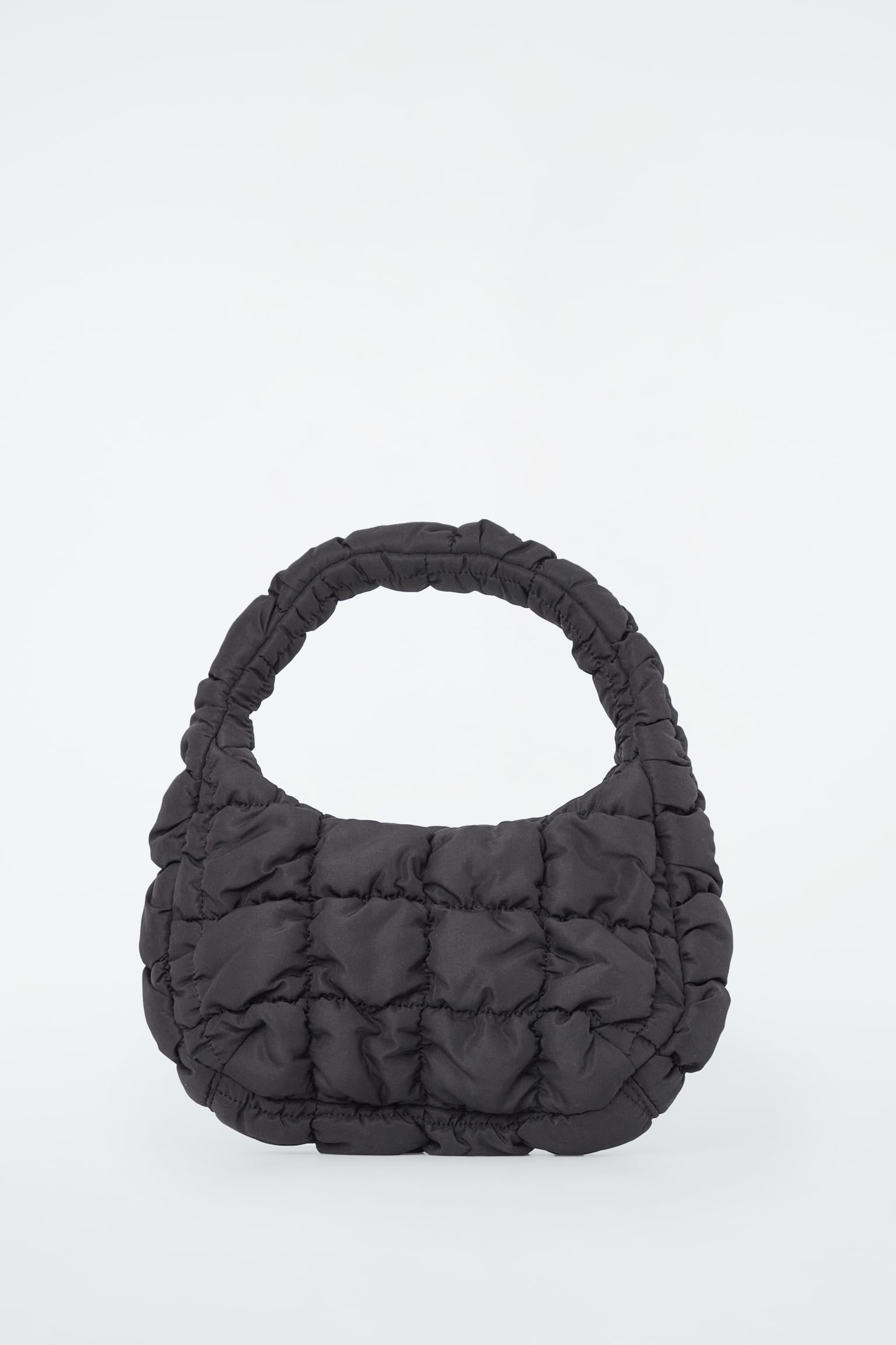 QUILTED MICRO BAG - BLACK/ECRU/SILVER - 7