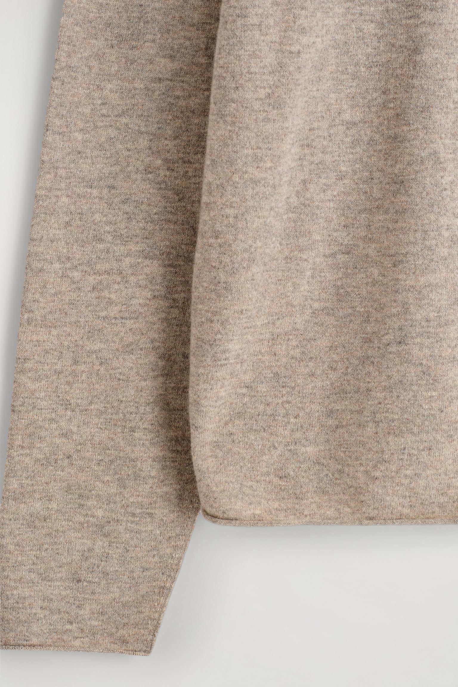 PULLOVER AUS MERINOWOLLE MIT RUNDHALSAUSSCHNITT - BEIGE MELIERT/ORANGE - 5
