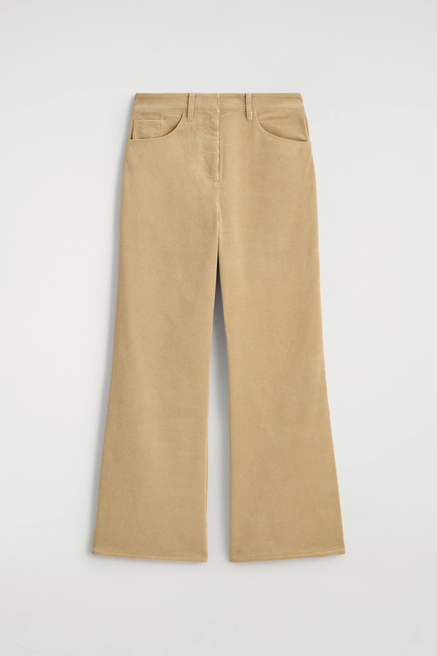 PANTALON DROIT EN VELOURS CÔTELÉ - BEIGE - 2