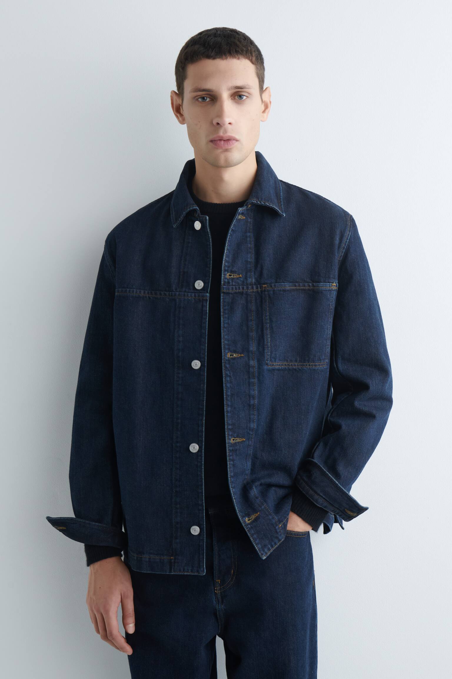 HEMDJACKE AUS DENIM - Dunkelblau - 6