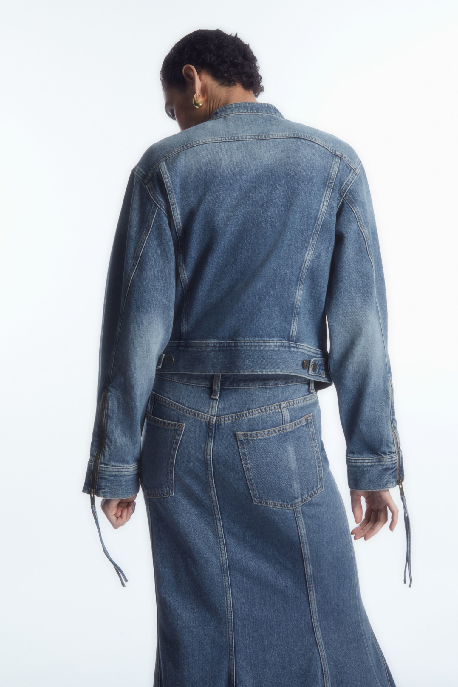 DENIM MOTO JACKET - FADED BLUE - 5