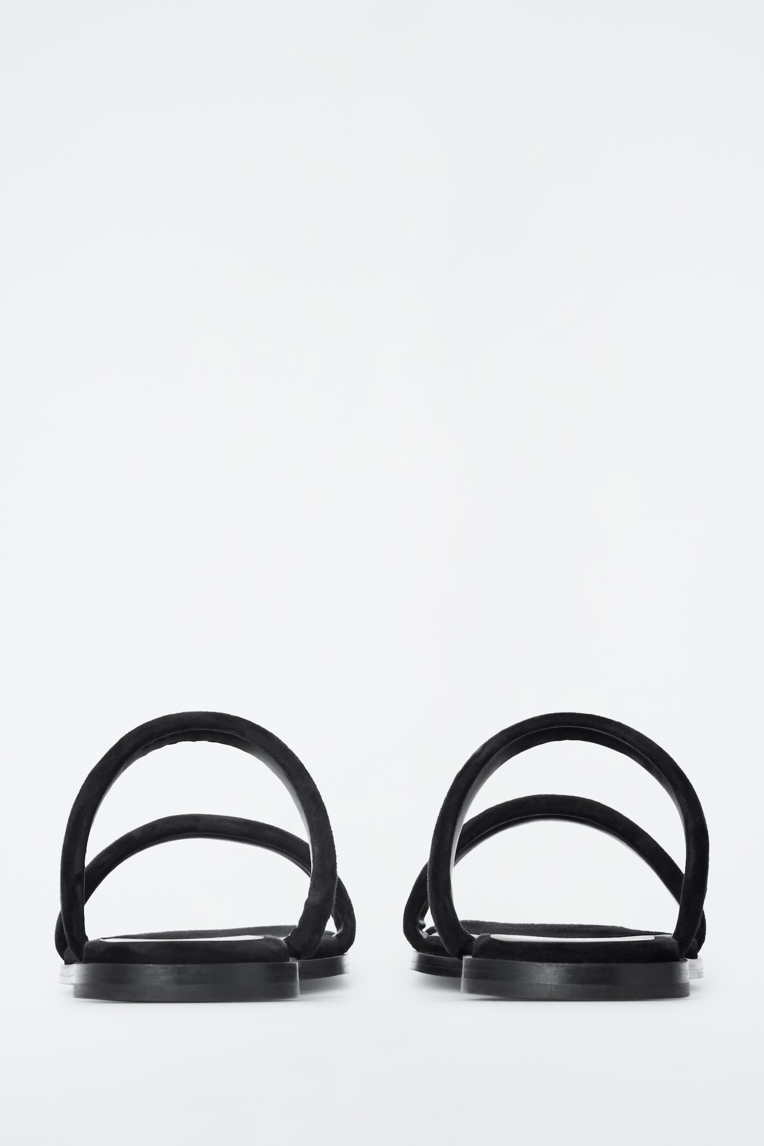 MINIMAL SUEDE SANDALS - BLACK - 3