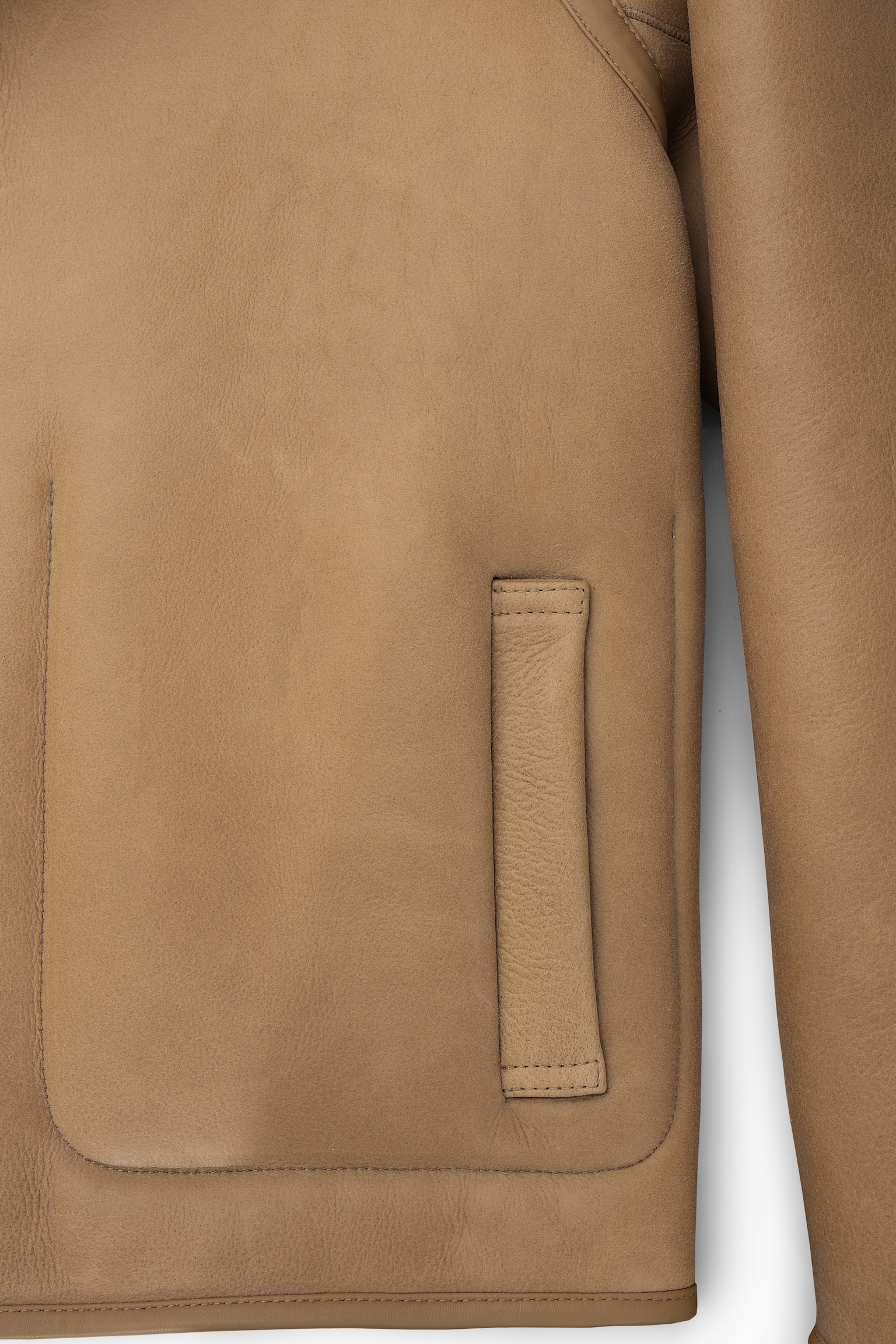 REVERSIBLE SHEARLING JACKET - CAMEL / ECRU - 4