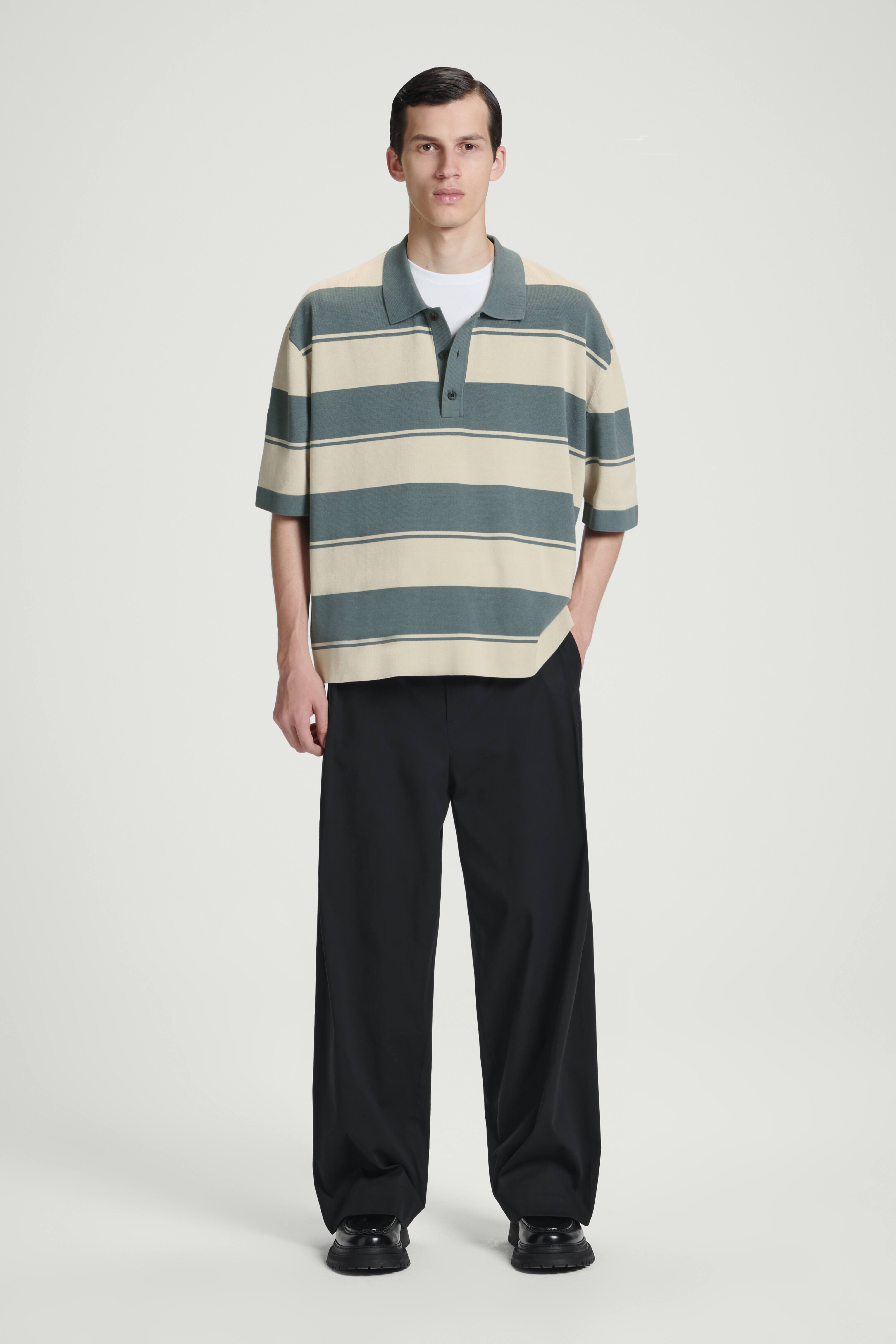 HM GESTREIFTES OVERSIZED-POLOSHIRT