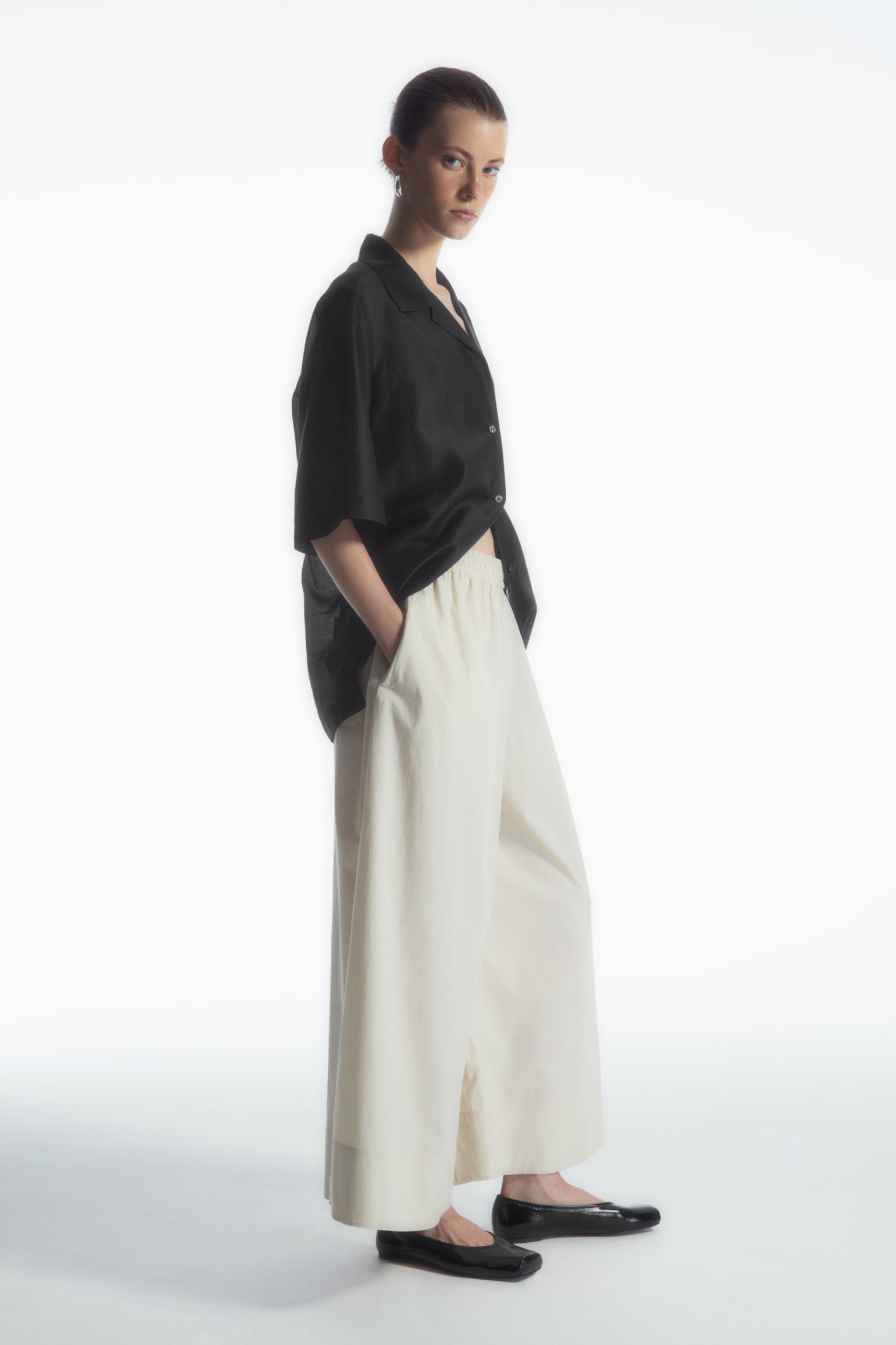 VOLUMINOUS CULOTTES - LIGHT BEIGE/BLACK/NAVY - 4