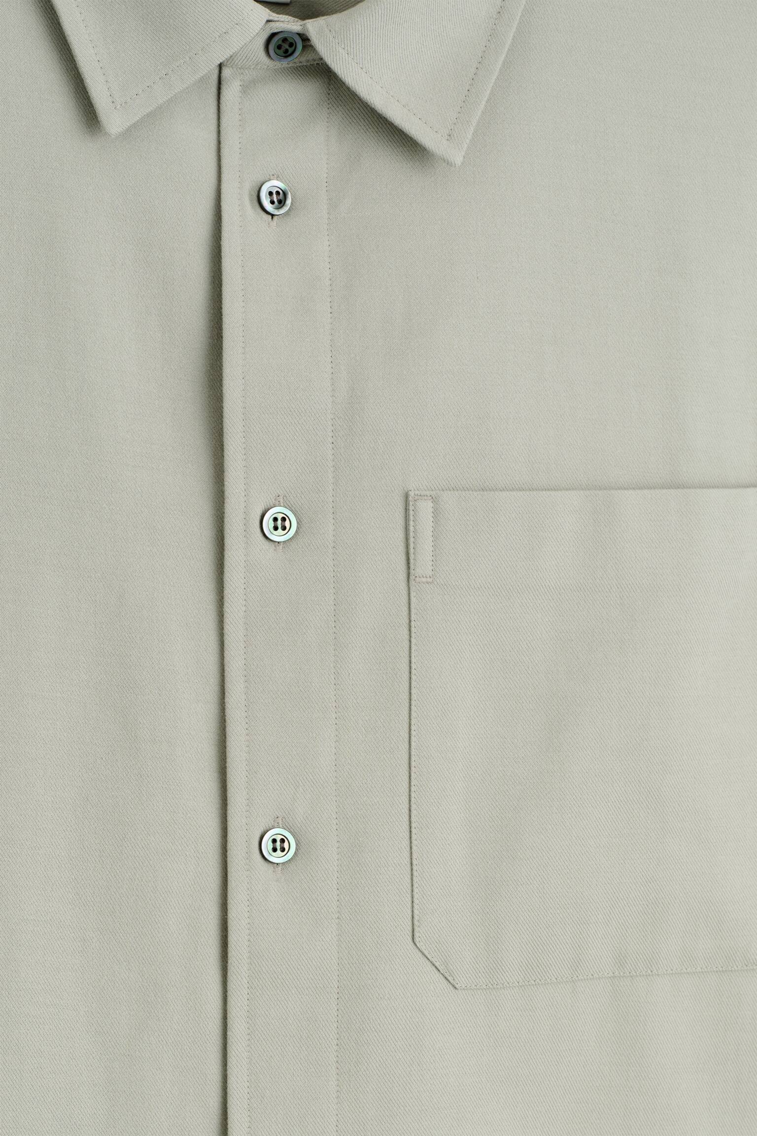 CAMICIA RILASSATA IN MISTO COTONE SPAZZOLATO - GRIGIO - 7