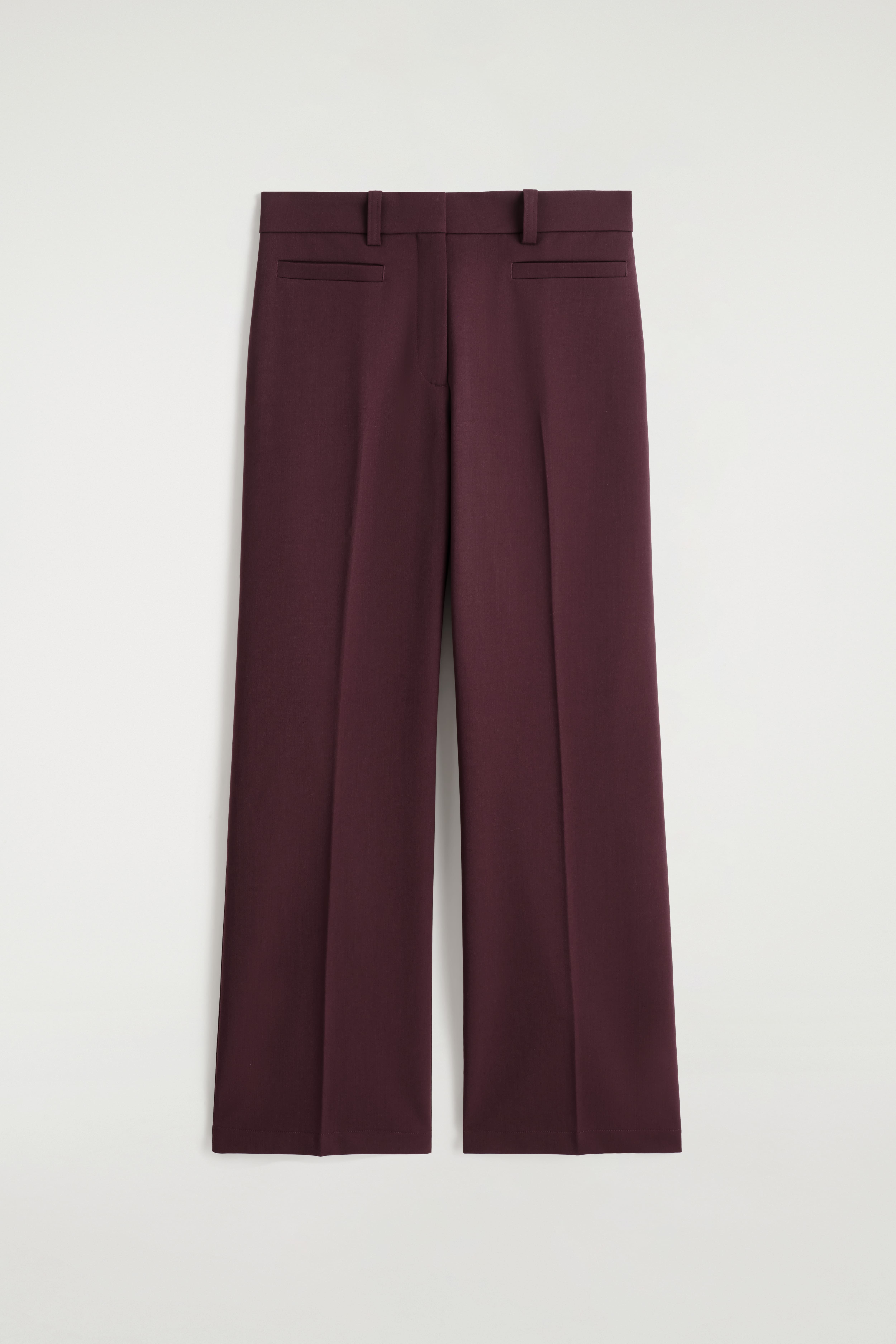 PANTALONI IN MISTO LANA A GAMBA DRITTA - BORDEAUX