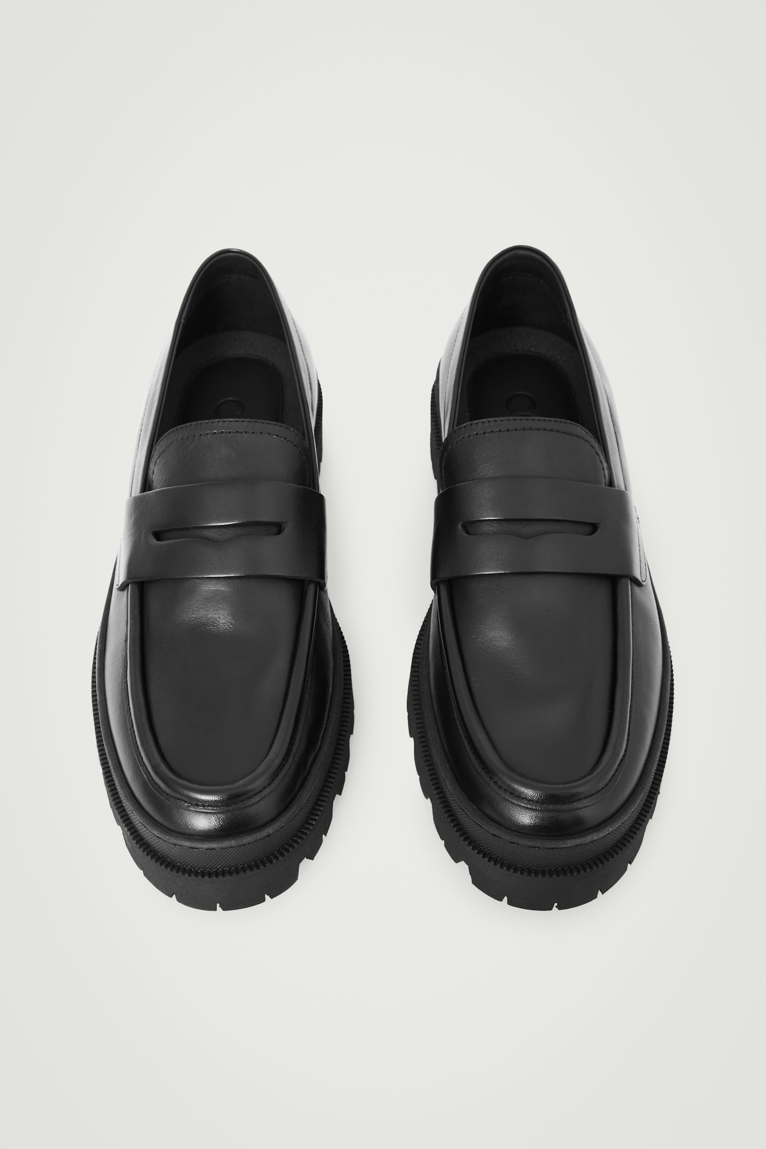 CHUNKY LEATHER LOAFERS - BLACK - 2