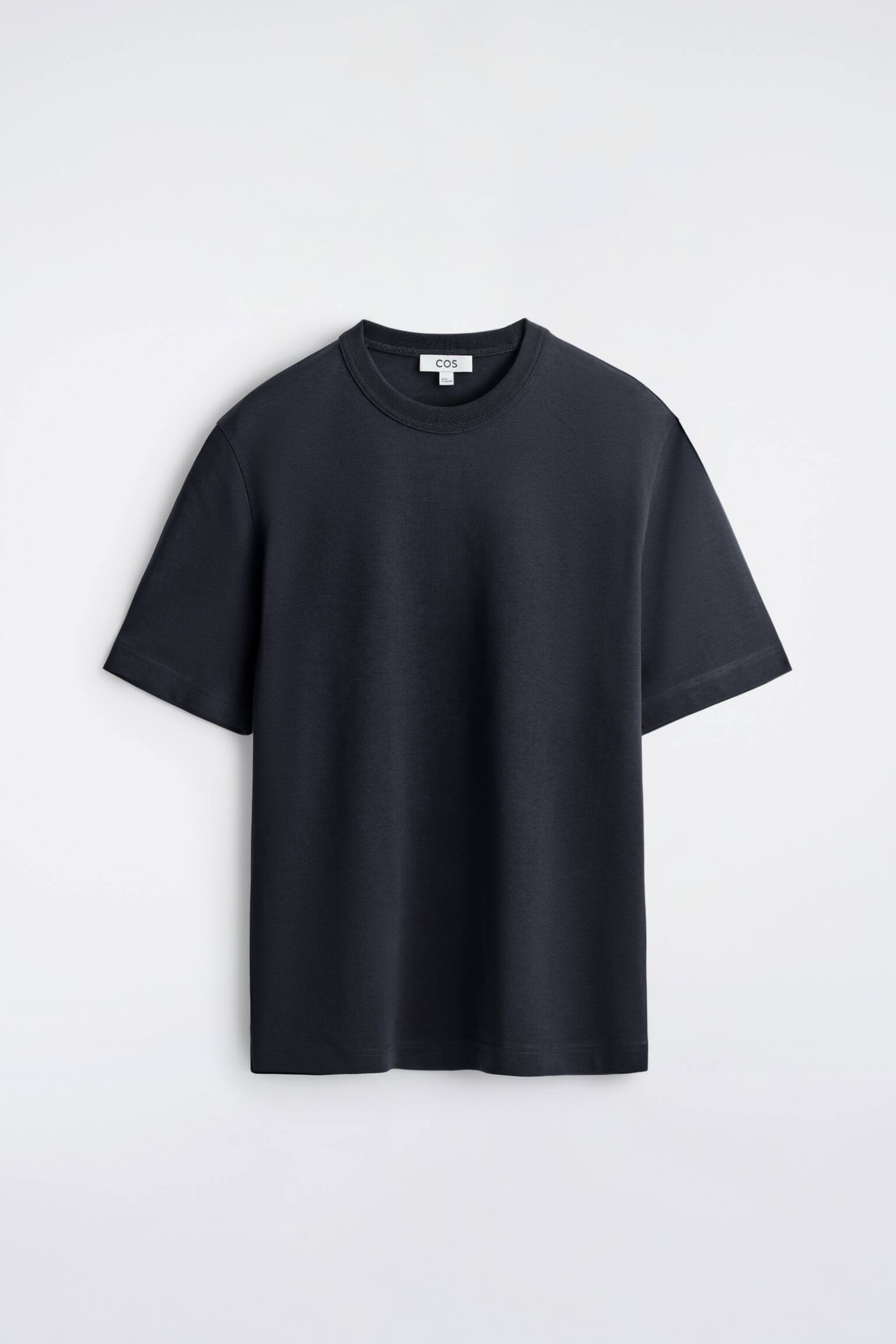 T-SHIRT À COL ROND EN COTON INTERLOCK - BLEU MARINE/GRIS CLAIR/BLEU MARINE / BLANC / RAYURES/NOIR/BLANC - 2