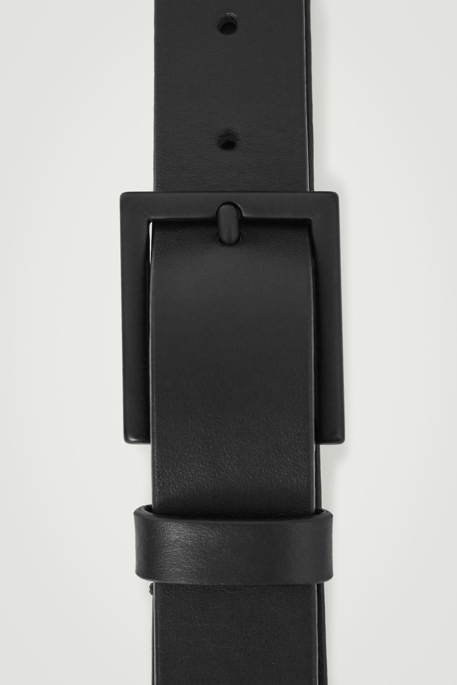 MATTE LEATHER BELT - BLACK - 3