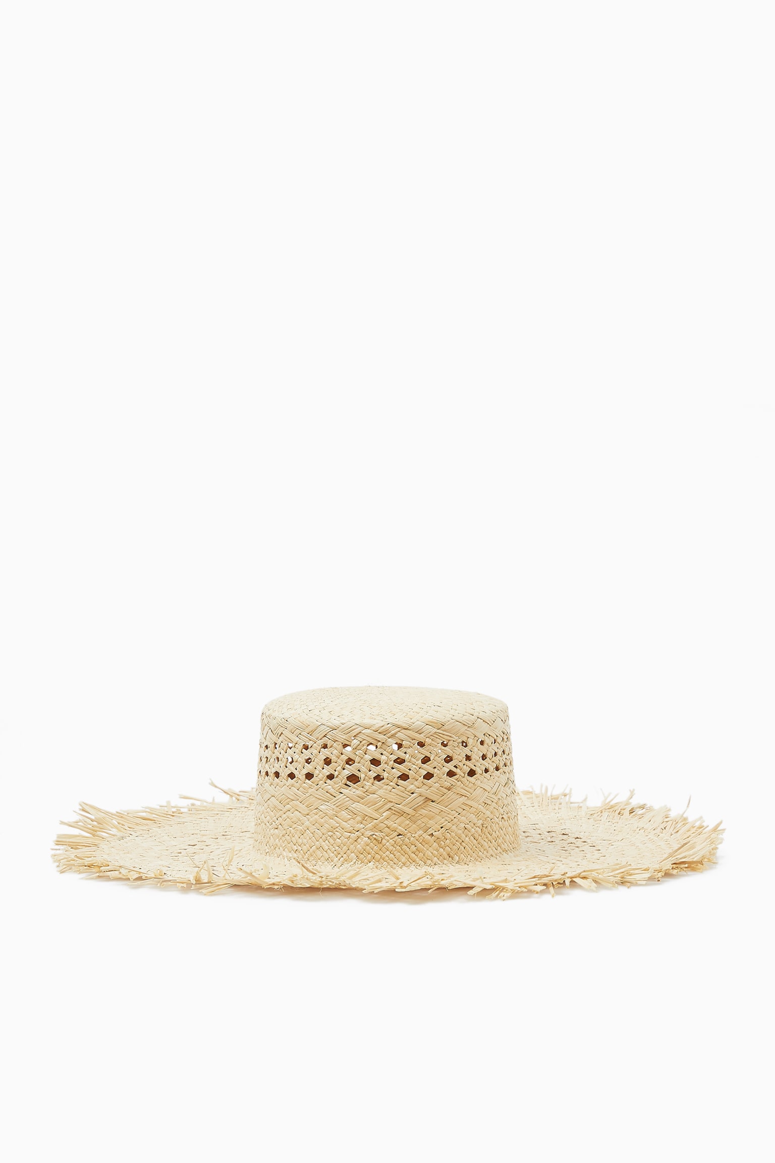 FRAYED STRAW HAT - BEIGE - 2