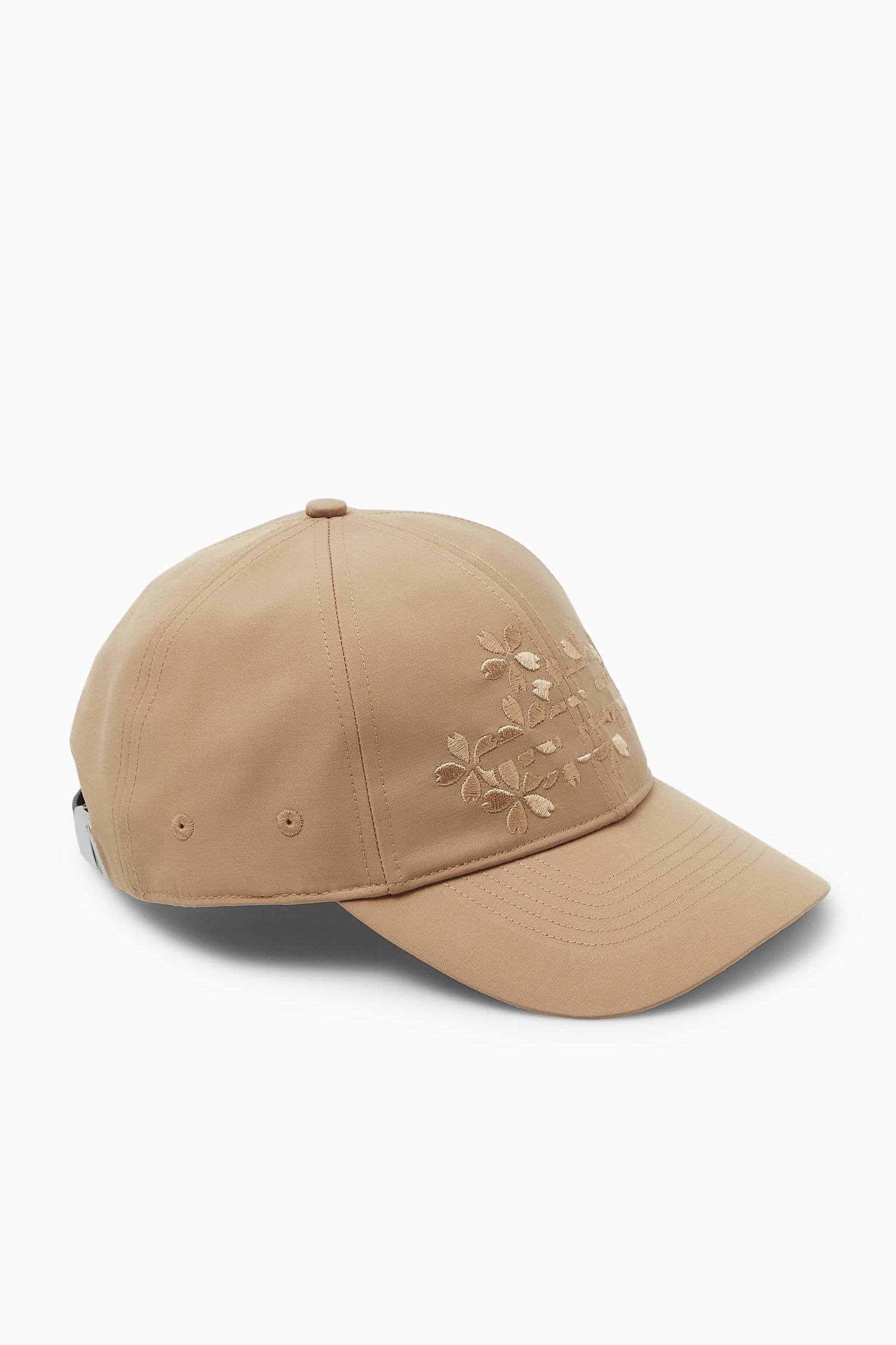 FLORAL EMBROIDERED BASEBALL CAP - CAMEL - 3