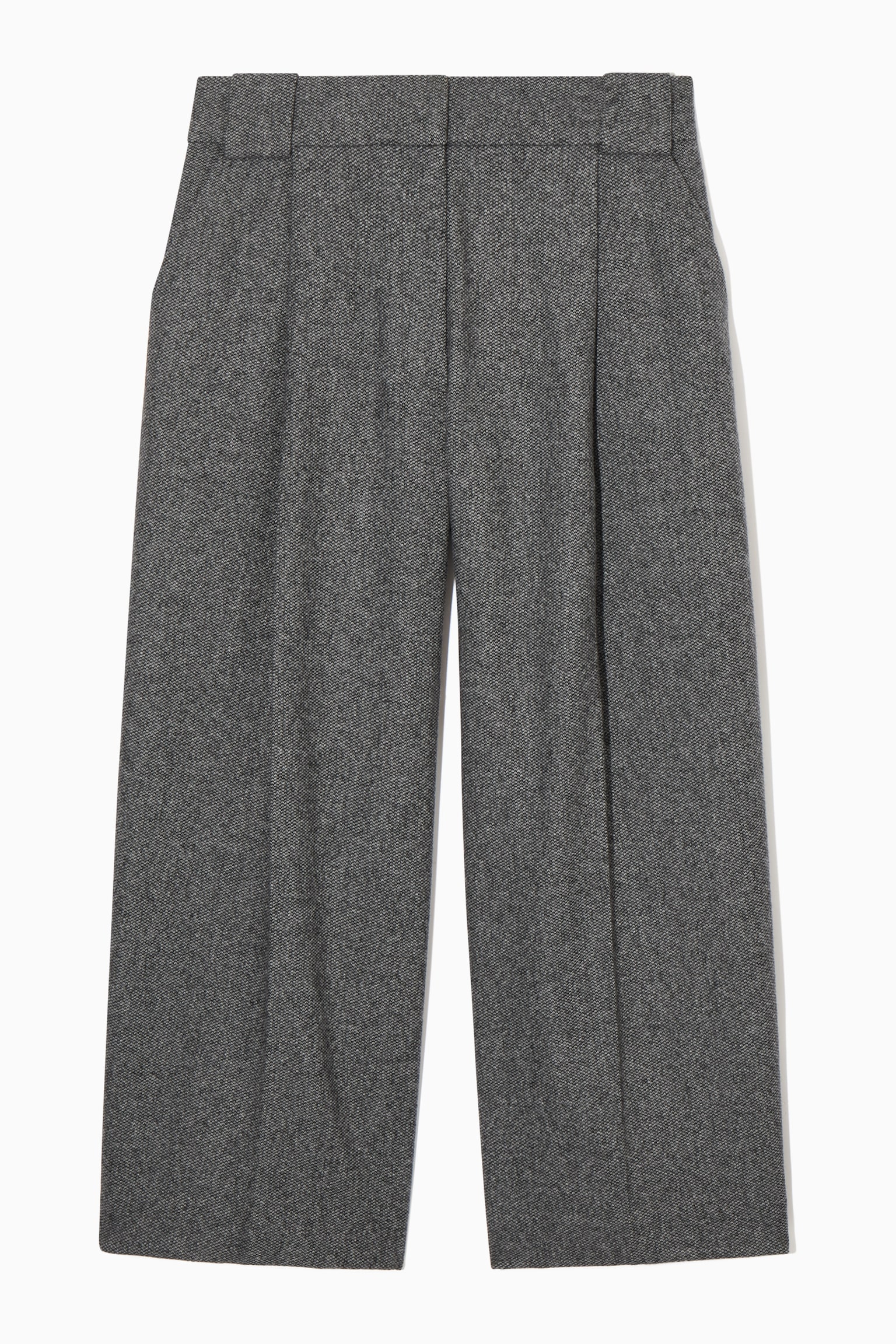 REGULAR WOOL-FLANNEL WIDE-LEG CULOTTES - WHITE / BLACK/DARK GREY / CHECKED - 2