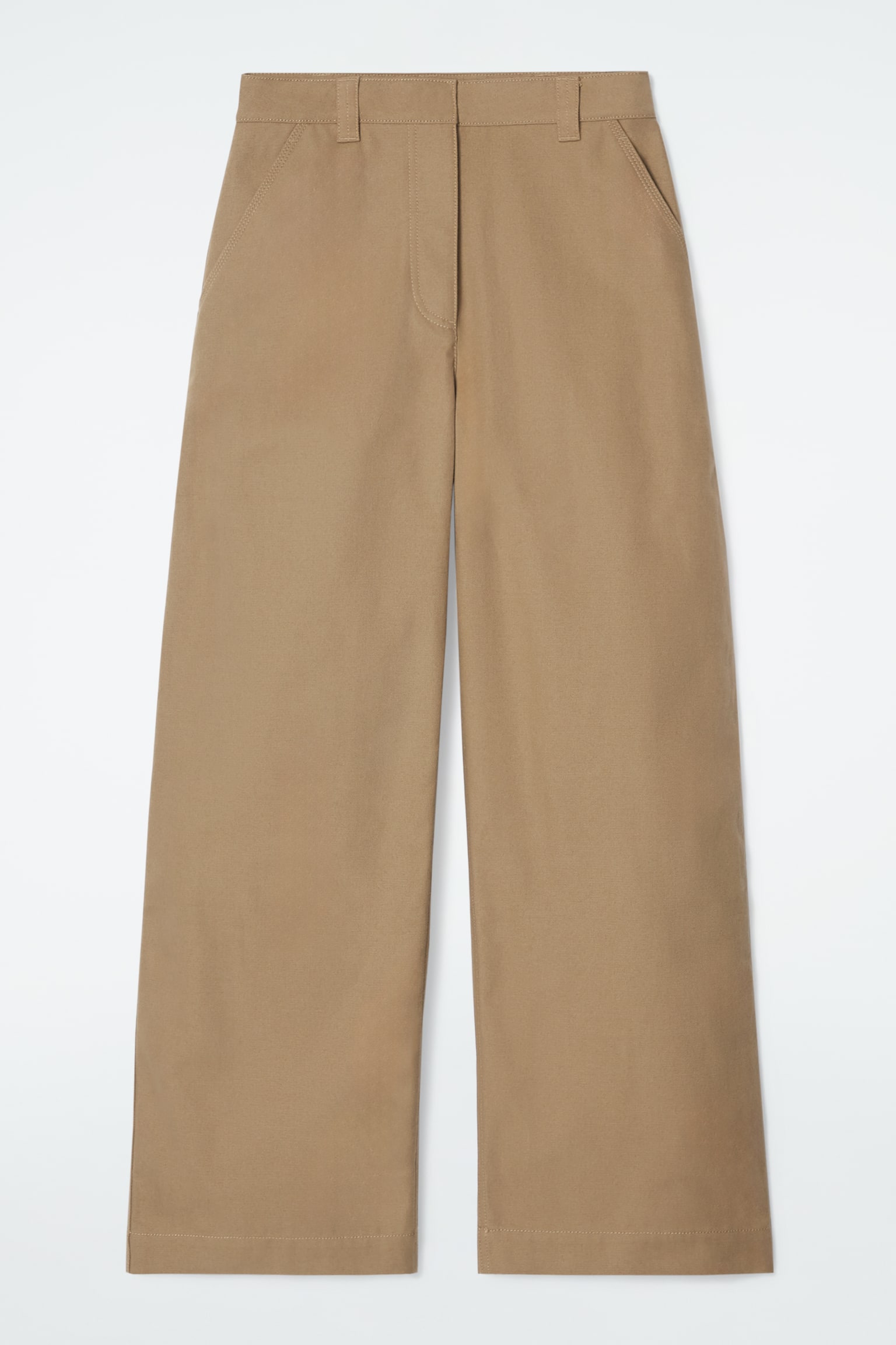 WIDE-LEG CANVAS UTILITY TROUSERS - BEIGE - 2