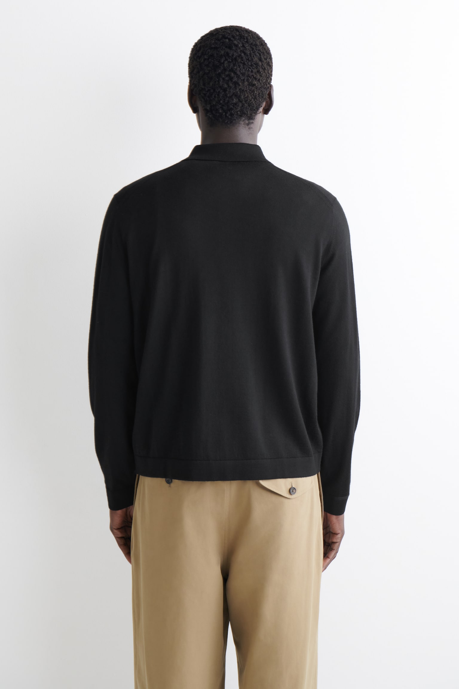 STICKAD SKJORTA I MERINOULL - SVART/BRUNMELERAD/MÖRKGRÅ - 7