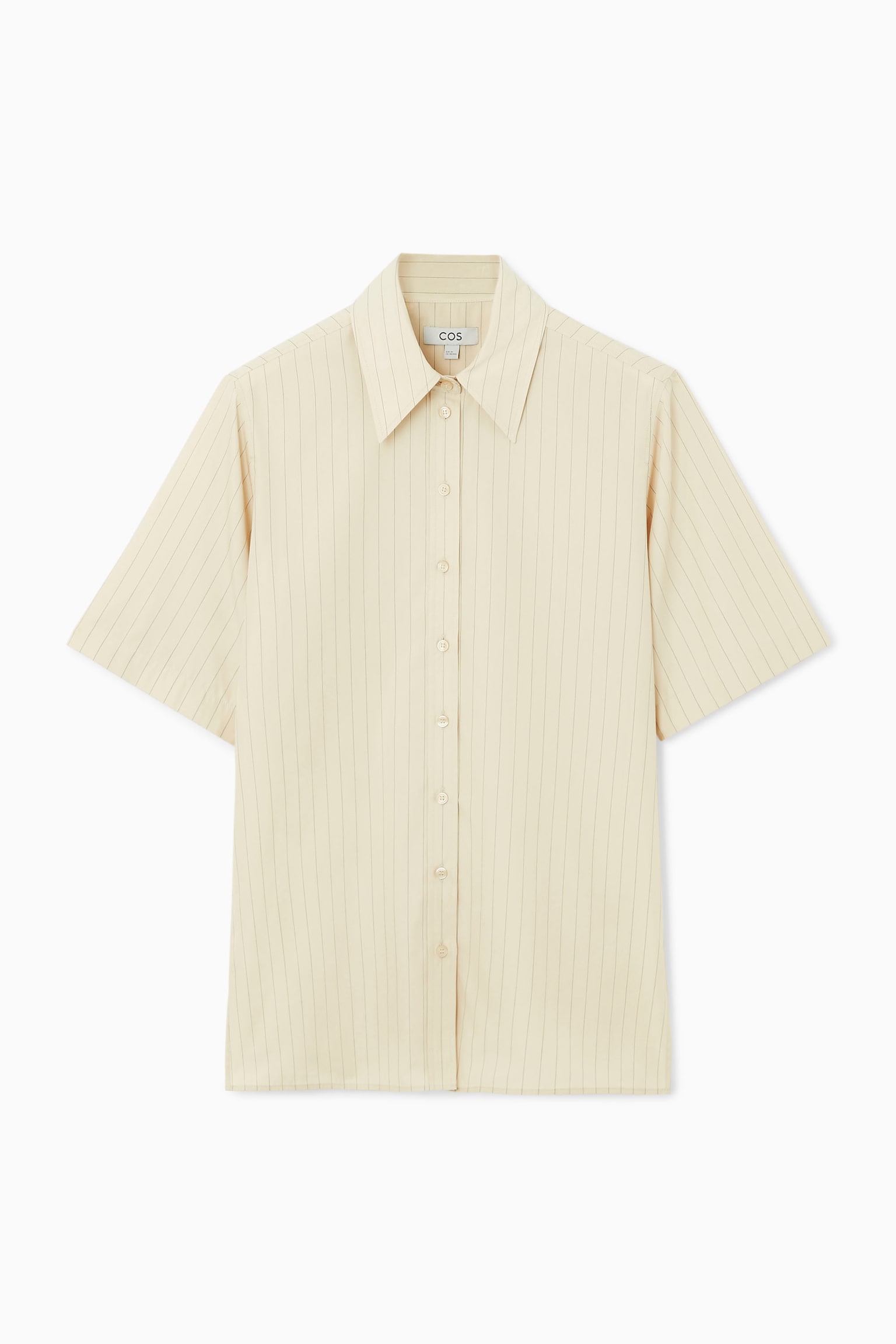 REGULAR SHORT-SLEEVED TUNIC SHIRT - BEIGE / PINSTRIPED - 2