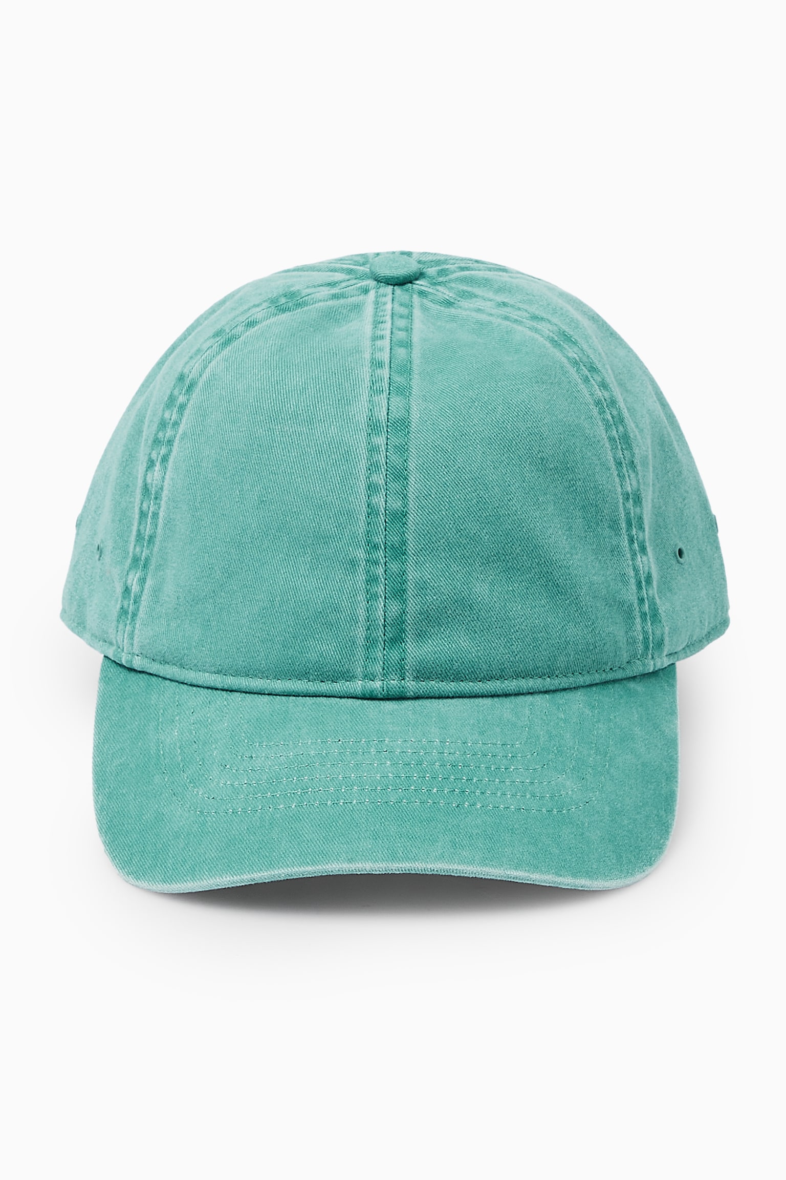 WASHED COTTON-TWILL BASEBALL CAP - TEAL - 4