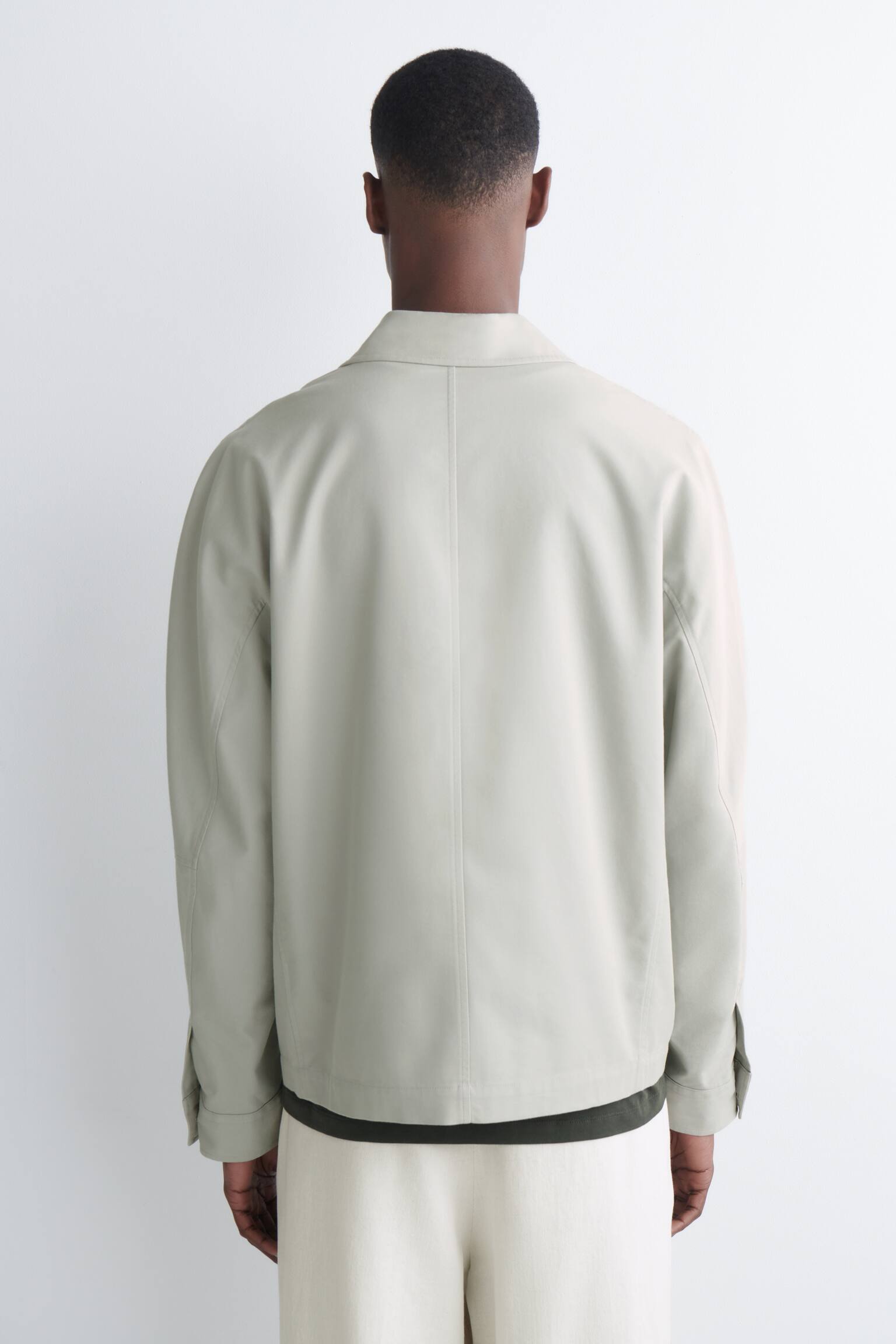 LOCKERE HEMDJACKE AUS BAUMWOLLE - Hellgrau/DUNKELBRAUN - 4