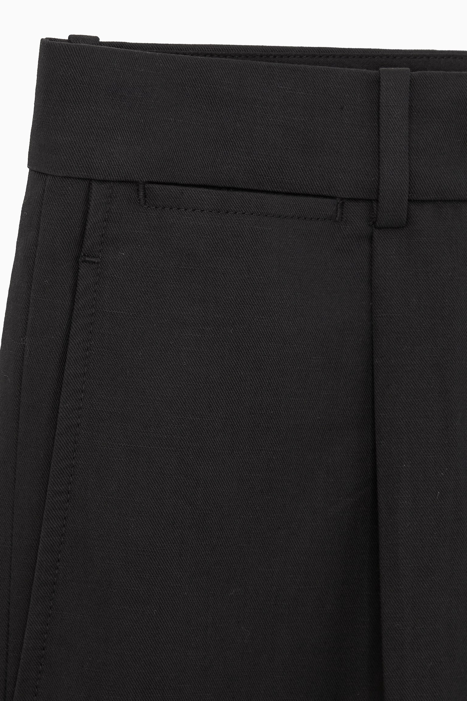 RELAXED PLEATED LINEN STRAIGHT-LEG TROUSERS - BLACK/GREEN/LIGHT BEIGE - 6