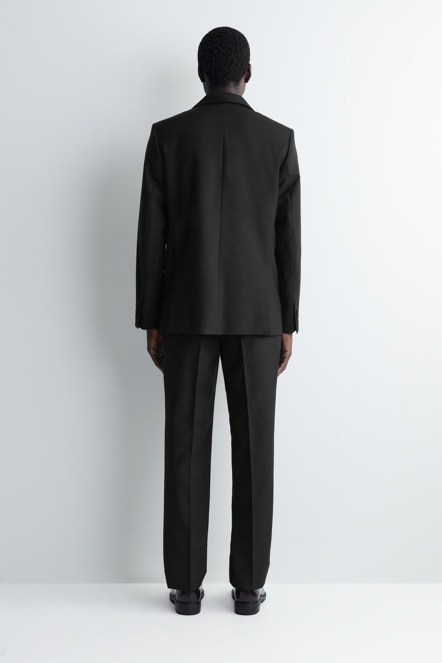 PANTALONI AFFUSOLATI IN LANA CON VITA A FASCIA - NERO - 5