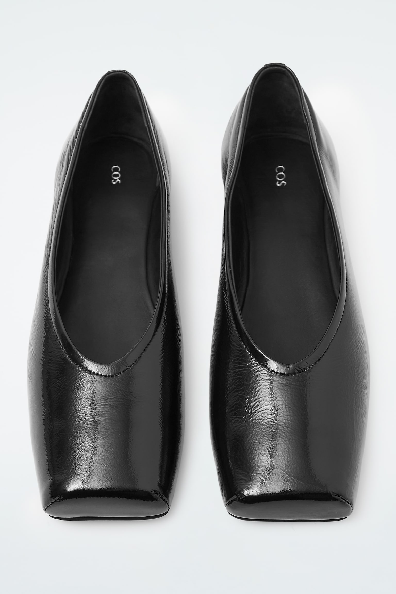 SQUARE-TOE BALLET FLATS - BLACK - 5