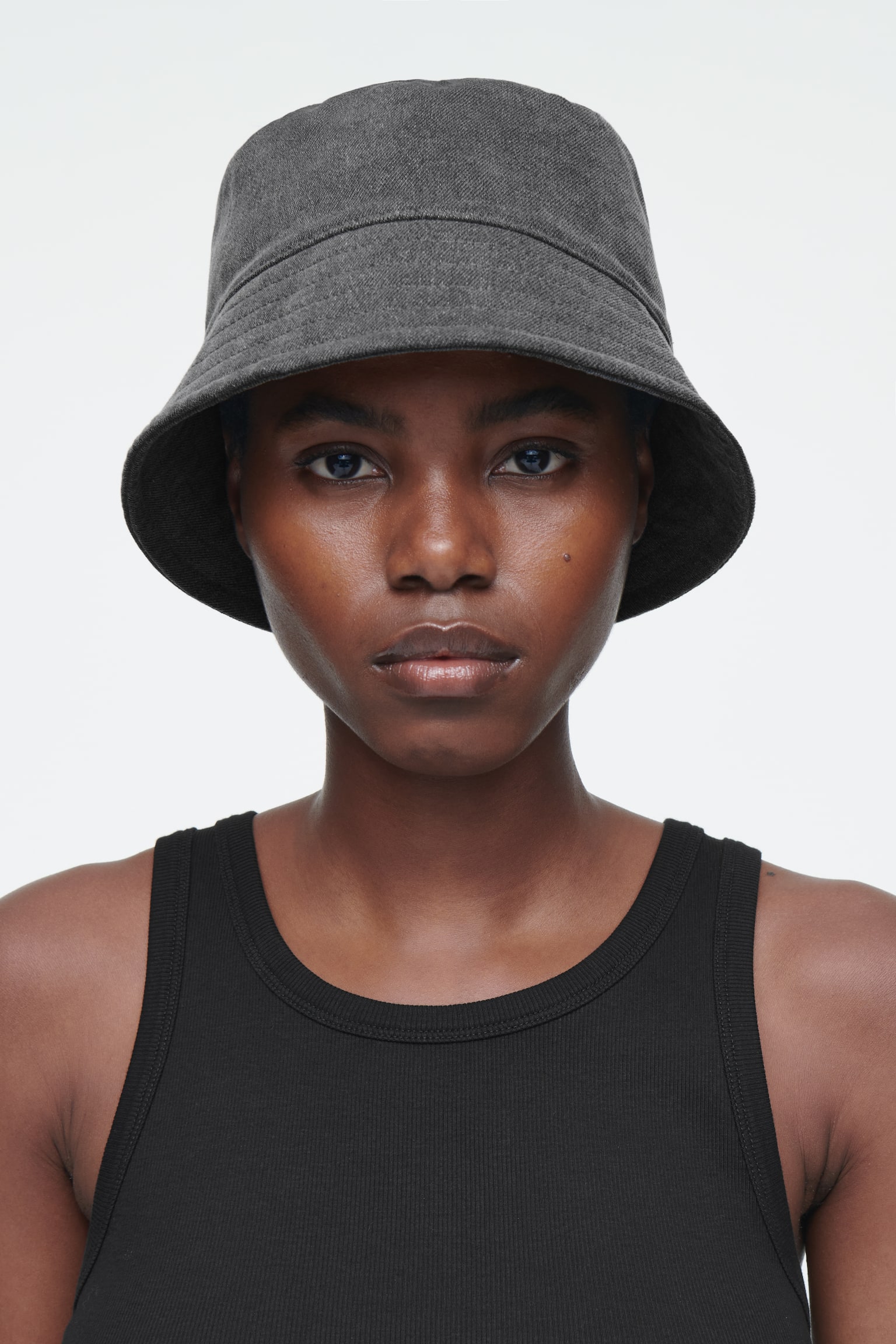 DENIM BUCKET HAT - GREY - 1