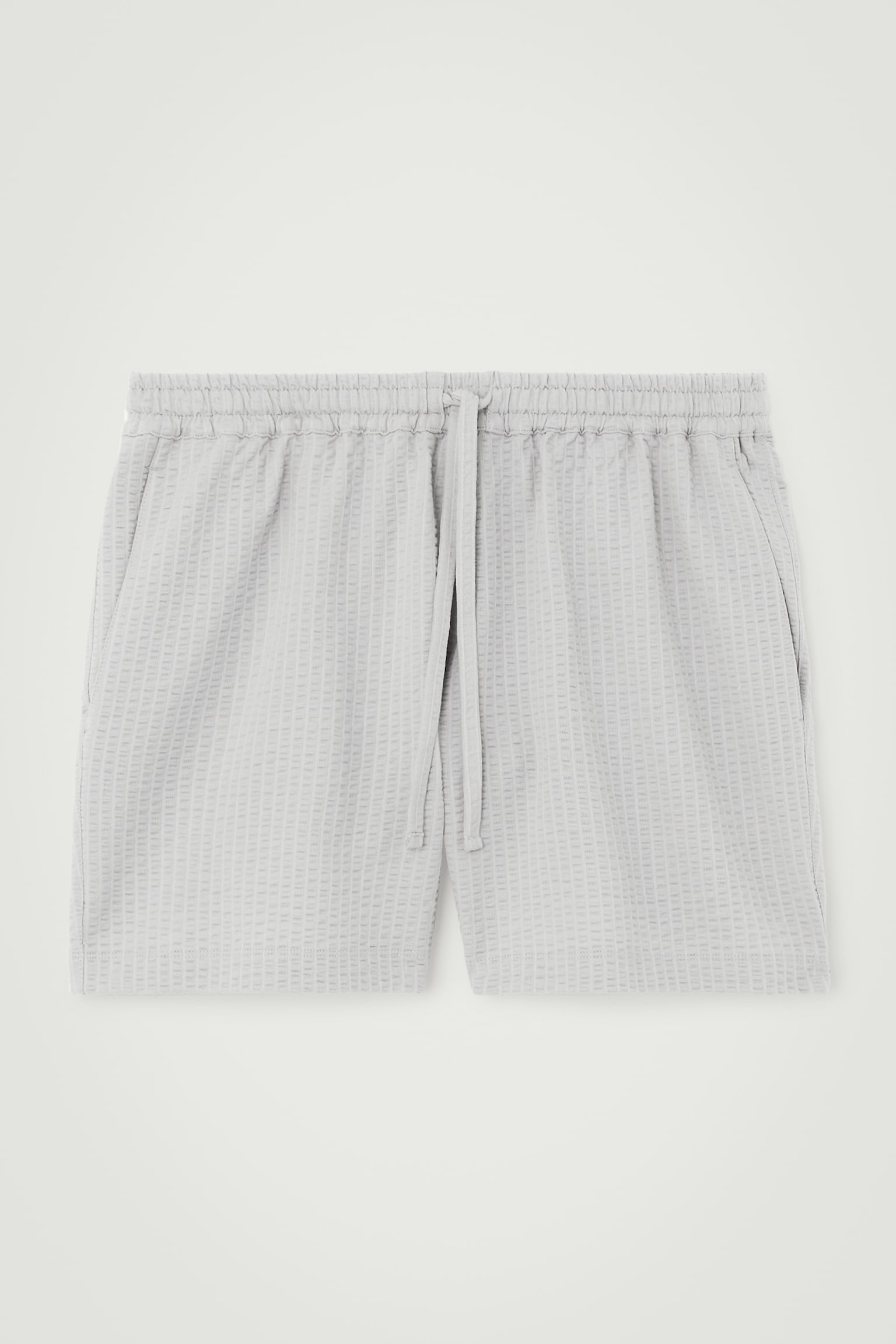 SEERSUCKER ELASTICATED SHORTS - GREY/BLACK - 2