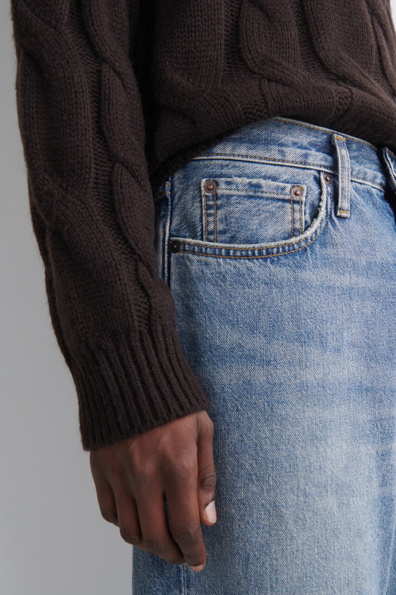 RIDER jeans met losse pasvorm en rechte pijpen - FADED BLUE/washed zwart - 7